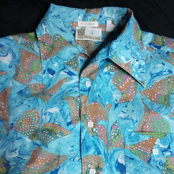 Sears Vintage Sears Kings Road Psychedelic Polyester Disco Shirt Size US L / EU 52-54 / 3 - 1 Thumbnail