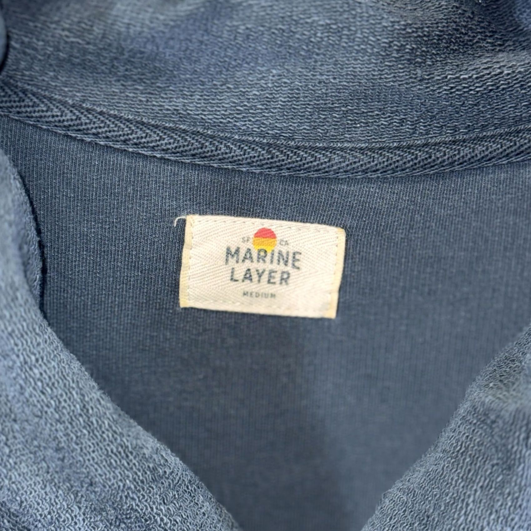 Marine Layer Marine Layer Sweater Women’s Medium Blue Shawl Collar Waffle Knit Pullover Size M / US 6-8 / IT 42-44 - 5 Thumbnail