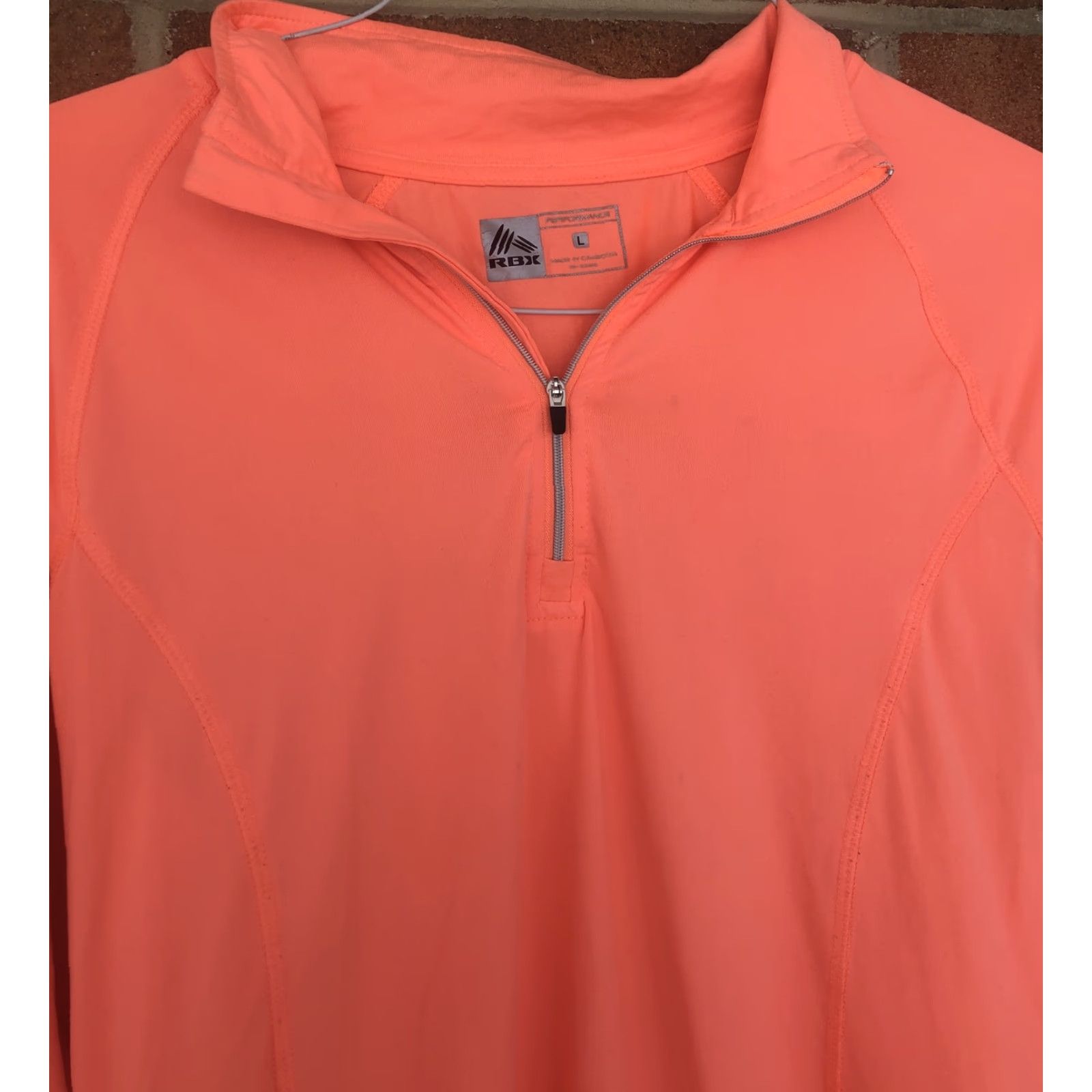 Reebok Reebok Pullover Womens L Large Neon Orange 1/4 Zip Performance Training Top Size L / US 10 / IT 46 - 2 Thumbnail