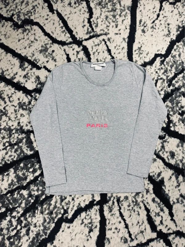 Sonia Rykiel Sonia Rykiel longsleeve t-shirt gray logo center L Size US L / EU 52-54 / 3 - 1 Thumbnail