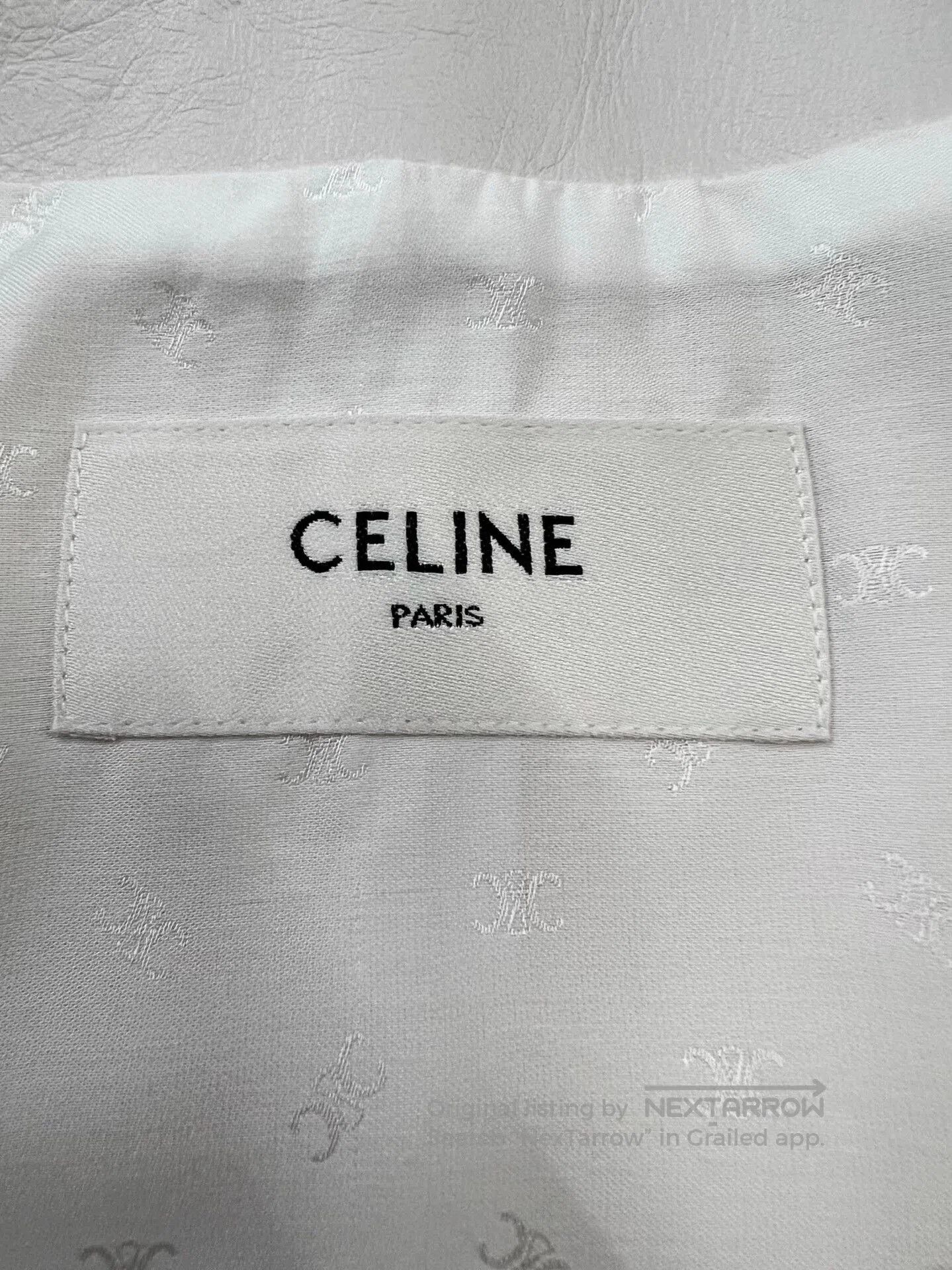 Celine Celine White Gold Button Leather Jacket. Size XXS / US 00 / IT 34 - 4 Thumbnail
