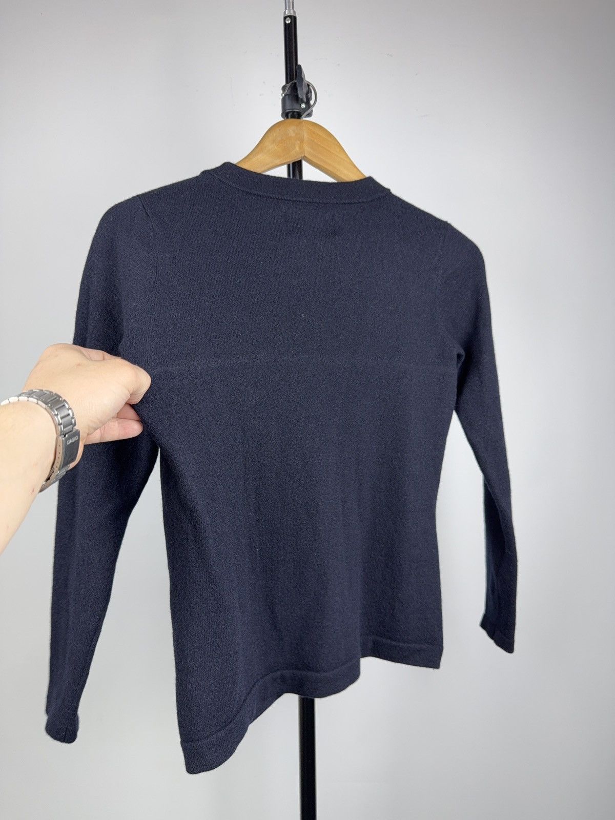 Folk Luxury Folk Knit Pocket Long Sleeve Sweater Minimal Navy Size XS / US 0-2 / IT 36-38 - 11 Thumbnail
