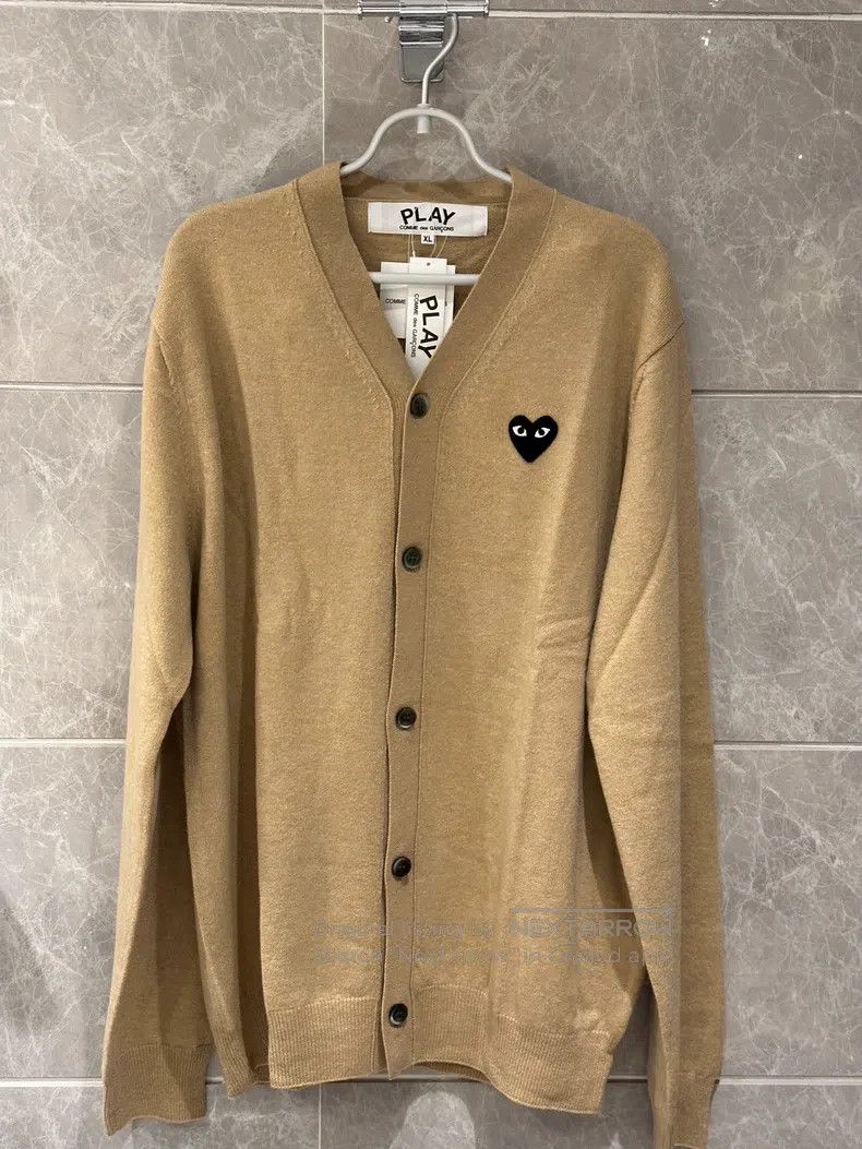 Comme des Garcons Comme Des Garcons Beige black heart cardigan Size XL / US 12-14 / IT 48-50 - 2 Thumbnail