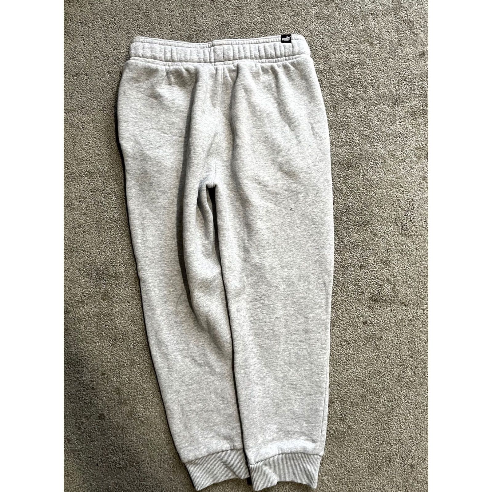Puma PUMA Unisex Jogger Pants Size S Gray Fleece Cotton Drawstring Pockets Size US 29 - 4 Thumbnail