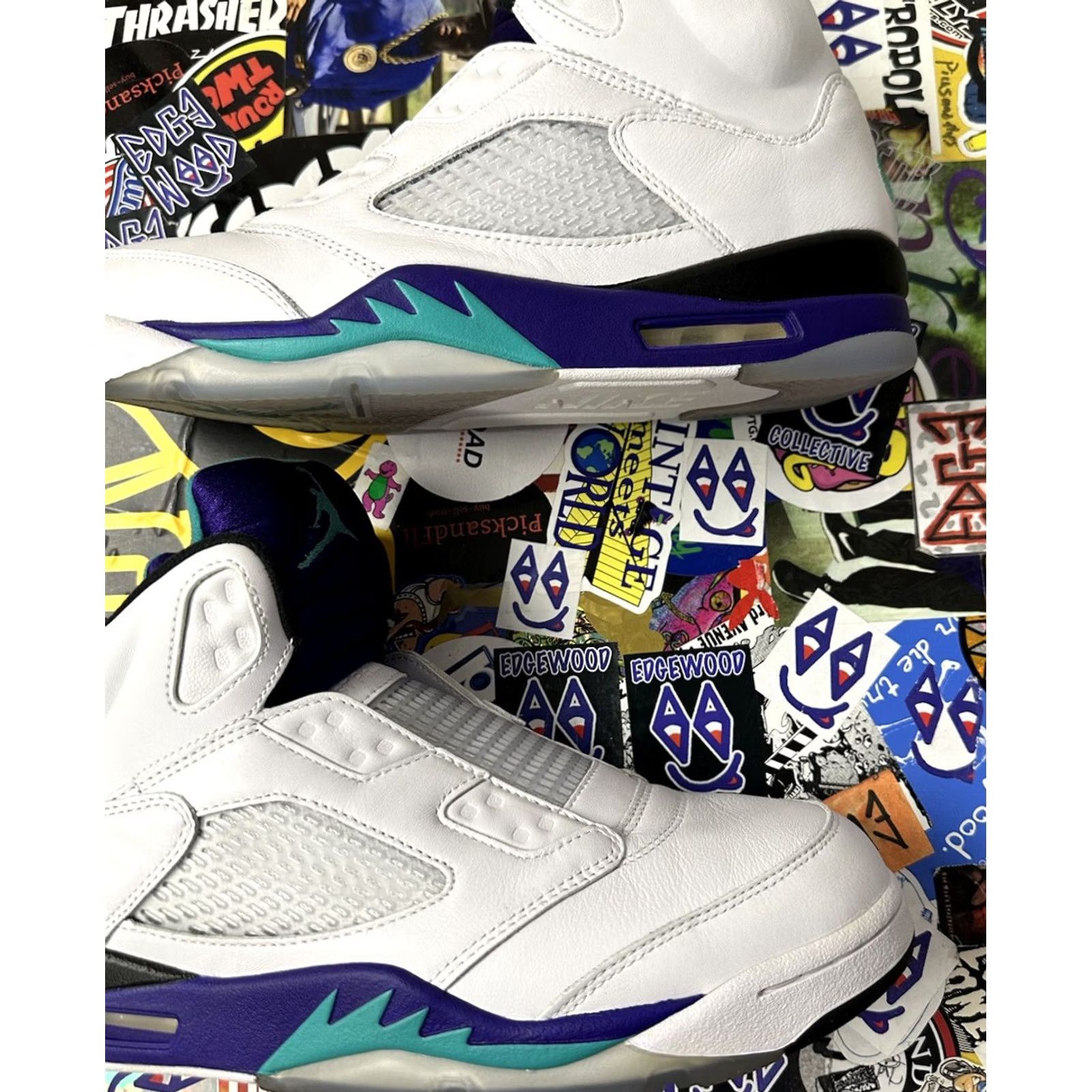 Jordan Brand Nike Air Jordan Retro 5 Fresh Prince NRG Men US 10 Purple Sneaker 2018 Athletic Shoes Mens Basketball Retro 90s Will Smith Jordan AV3919-135 Size US 11 / EU 44 - 7 Thumbnail