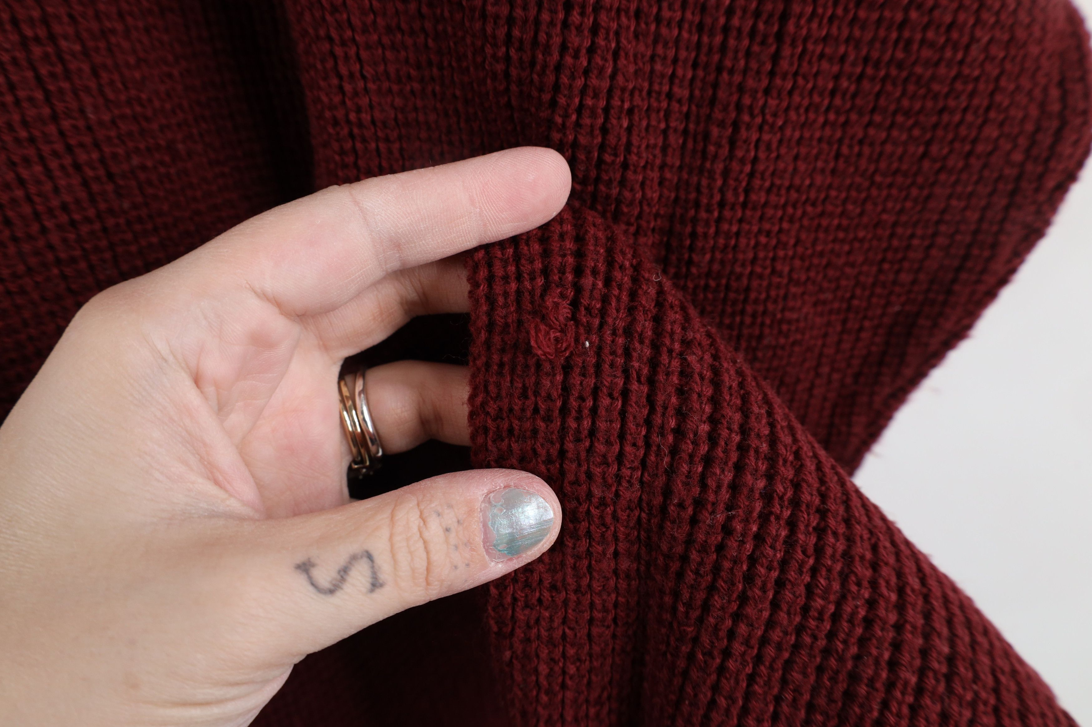 Vintage Vintage 90s Streetwear Ribbed Knit Crewneck Sweater Red Size XL / US 12-14 / IT 48-50 - 4 Thumbnail