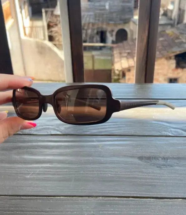 Prada × Vintage PRADA Sunglasses Rectangle Wrap Shield Symbole Star Flame Size ONE SIZE - 2 Thumbnail