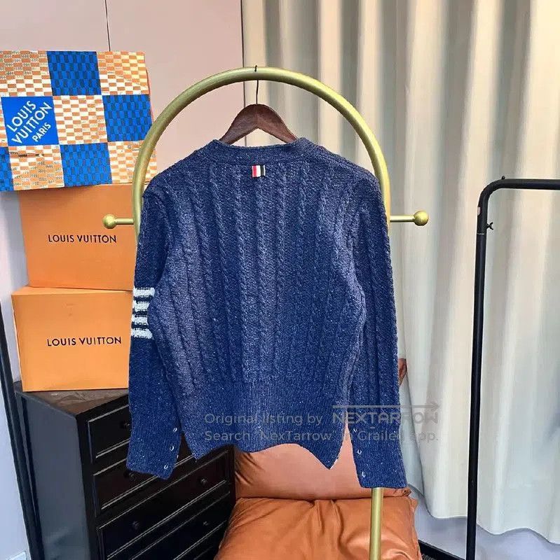 Thom Browne Thom Browne Blue Cotton Women's Cardigan . Size M / US 6-8 / IT 42-44 - 2 Thumbnail