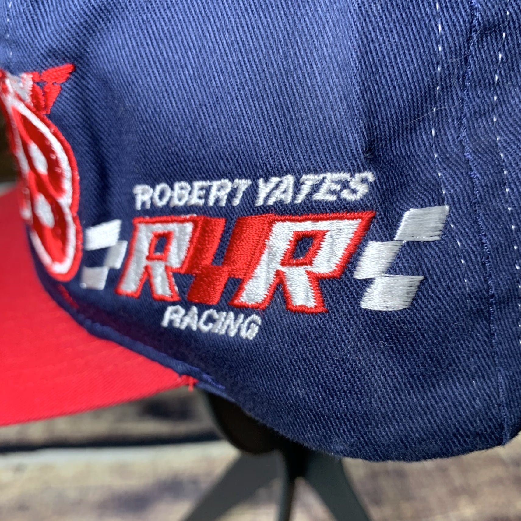 NASCAR Dale Jarrett 88 NASCAR Hat Cap 50TH anniversary Roberts Yates Racing SnapBack Baseball Cap Adjustable Unisex Adults Blue Red Cotton Hat Size ONE SIZE - 5 Thumbnail