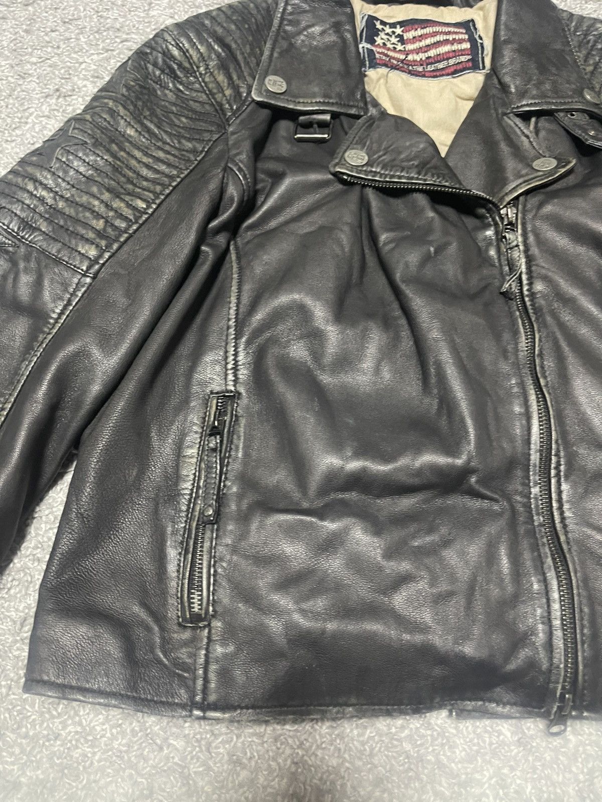Vintage Stay True USA vintage Punk Rock Leather Faded Jacket size 44 Size S / US 4 / IT 40 - 8 Thumbnail