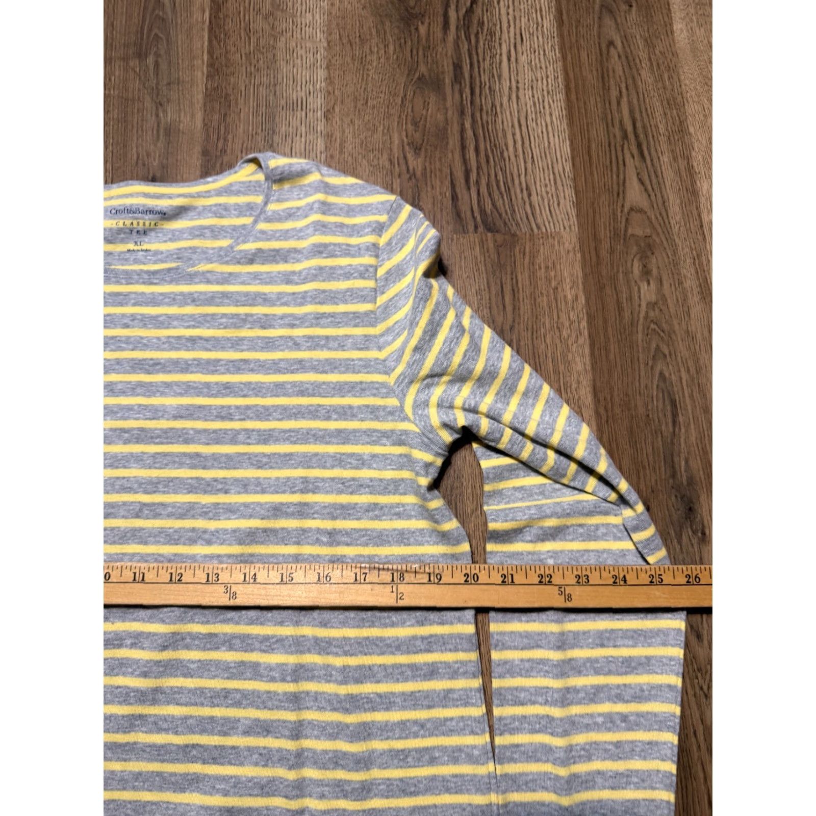 Croft & Barrow Croft & Barrow Shirt, Women's XL, Gray Yellow Striped Long Sleeve Shirt Size XL / US 12-14 / IT 48-50 - 6 Thumbnail