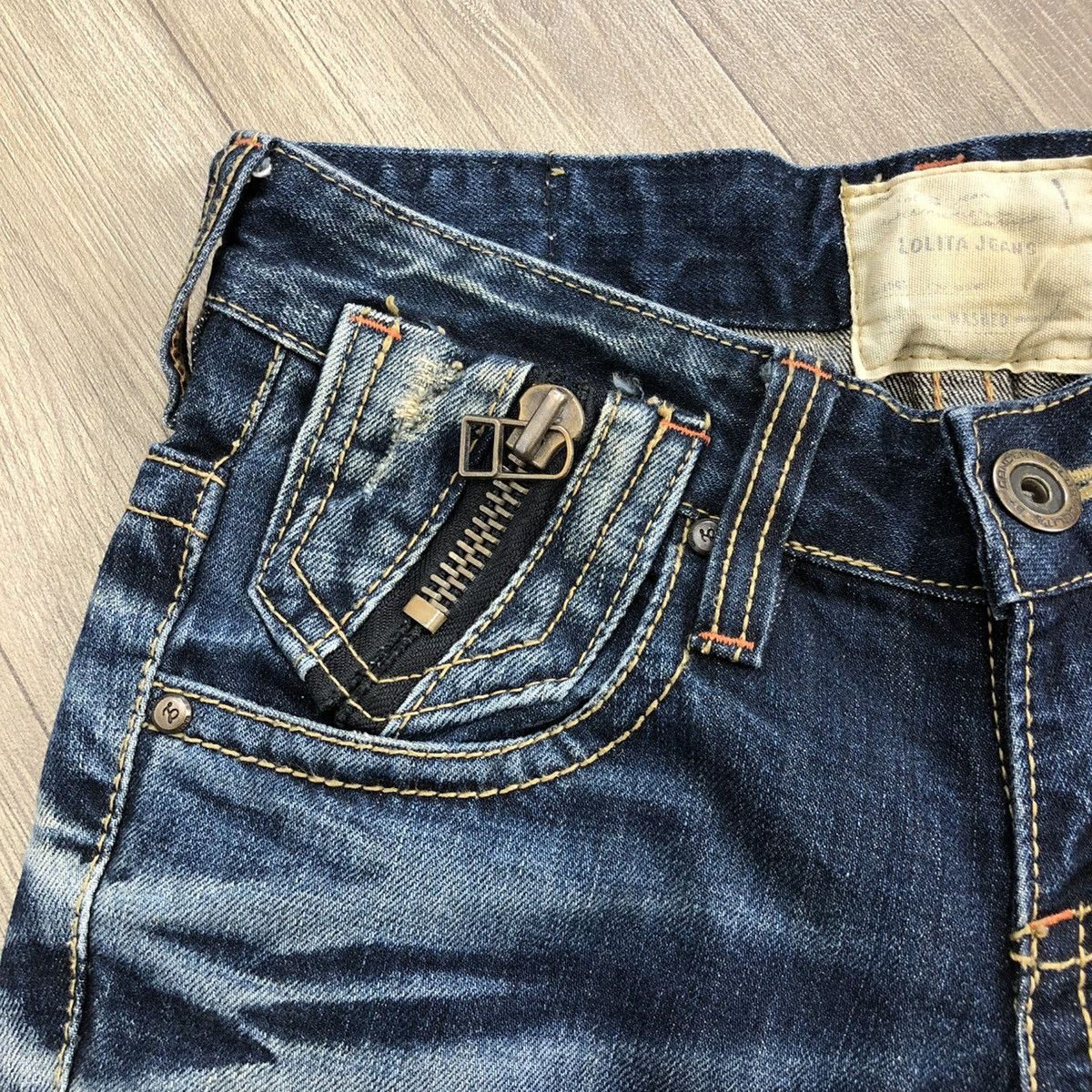 If Six Was Nine 2000s Lolita Distressed Multizipper Bootcut Flared Jeans Y2K Size US 28 / EU 44 - 9 Thumbnail