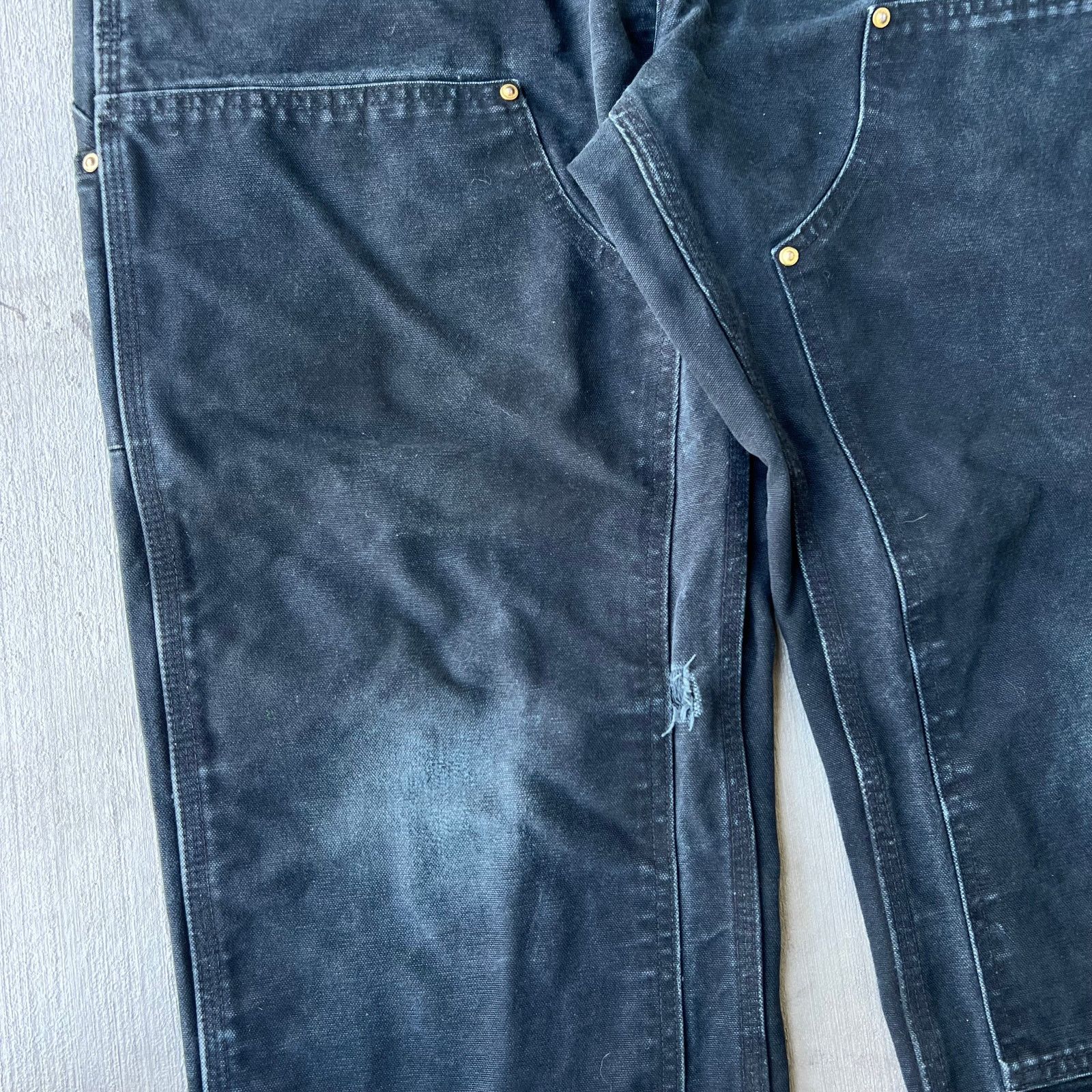 Carhartt × Vintage Carhartt faded black double knee work wear carpenter pants Size US 33 - 4 Thumbnail