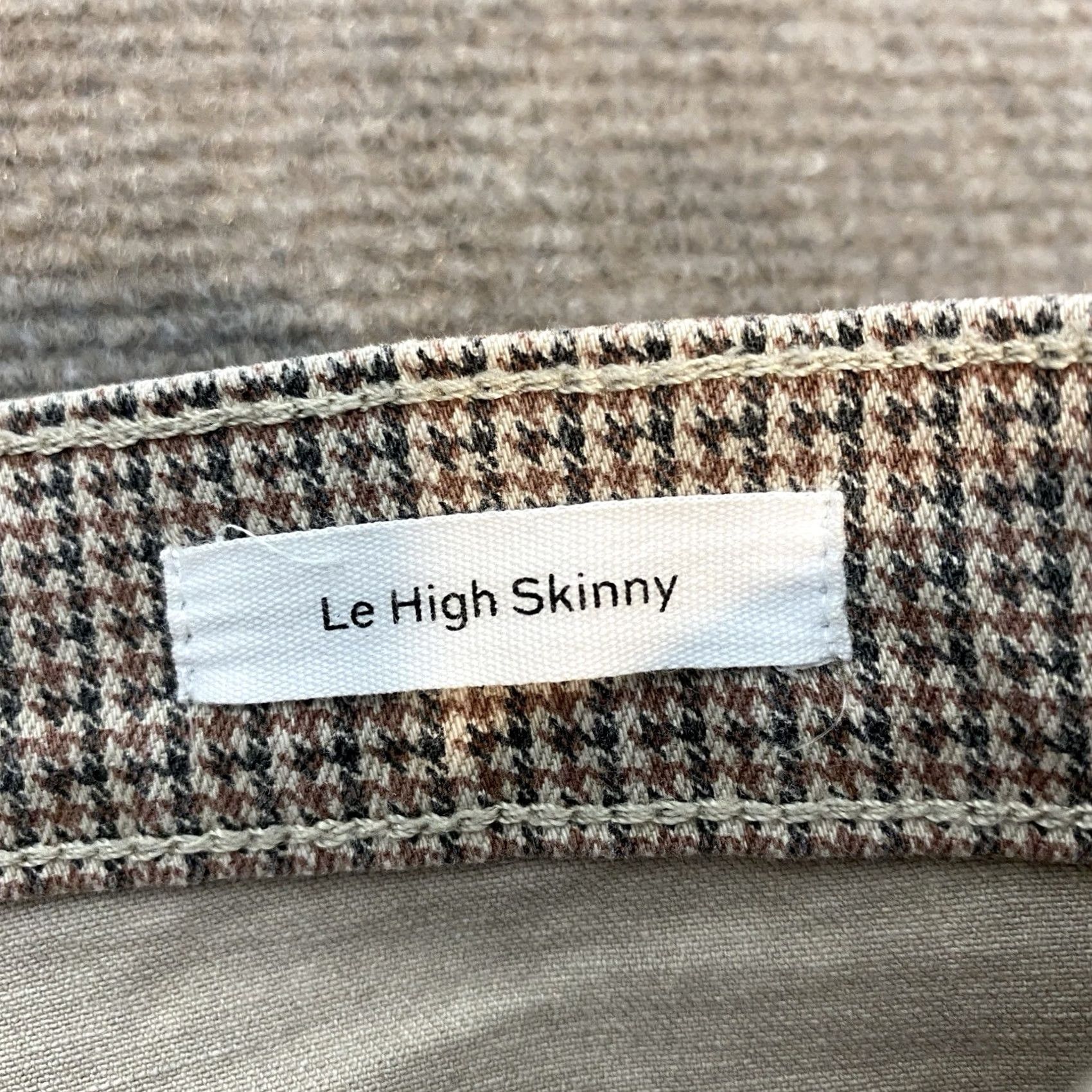 Frame FRAME Le High Skinny Jeans Womens 26 Tawny Houndstooth Stretch 26x29 Denim Zipper Slim Multicolor 90s? Size 26" / US 2 / IT 38 - 5 Thumbnail