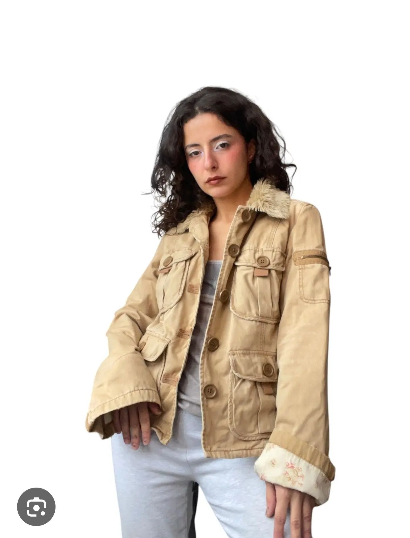 Abercrombie & Fitch Vintage Abercrombie & Fitch Fur Collar Utility Jacket Size US M / EU 48-50 / 2 - 16 Thumbnail
