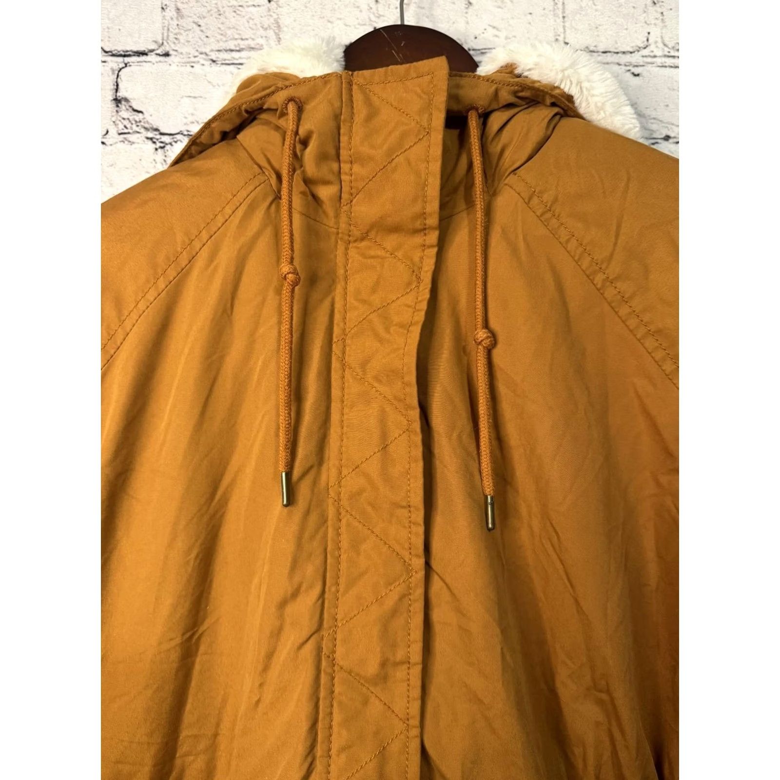 Old Navy Old Navy Orange Hooded Jacket with Faux Fur Lining Size S Women Long Sleeve Casual Zip Hoodie Jacket Regular Size S / US 4 / IT 40 - 2 Thumbnail