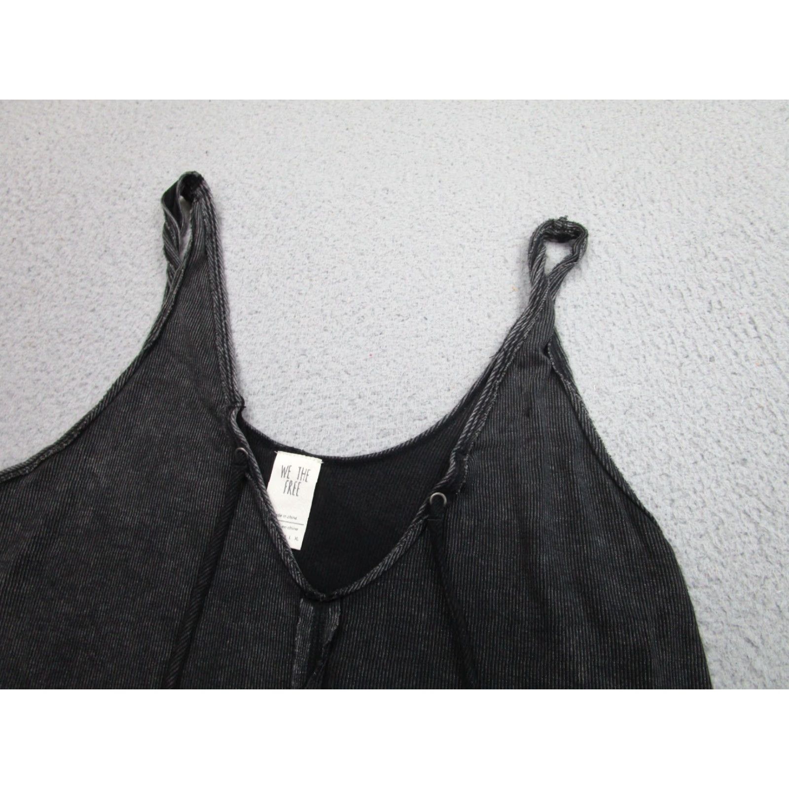 Free People Free People Tank Womens S Black Deep V Top twisted Strap Goth Whimsy Witchy Grunge Size S / US 4 / IT 40 - 2 Thumbnail