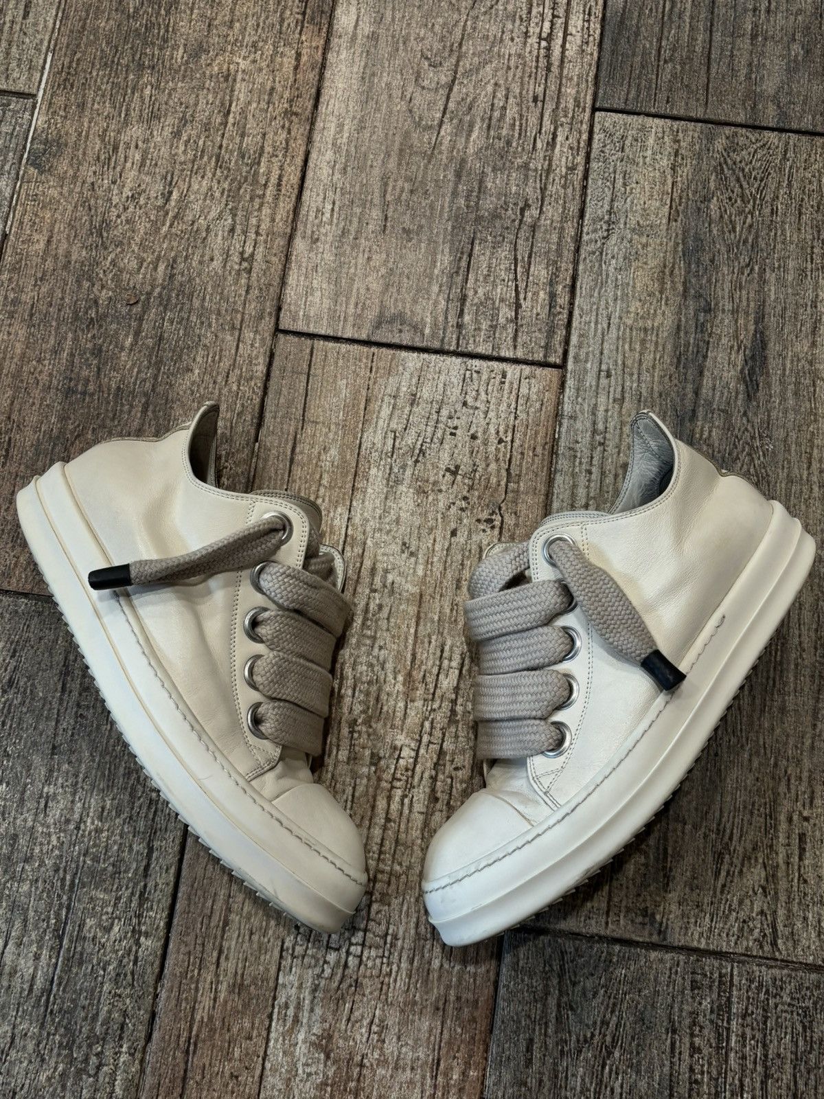 Rick Owens Cream Jumbo Lace Ramones Low Size US 8.5 / EU 41-42 - 1 Thumbnail