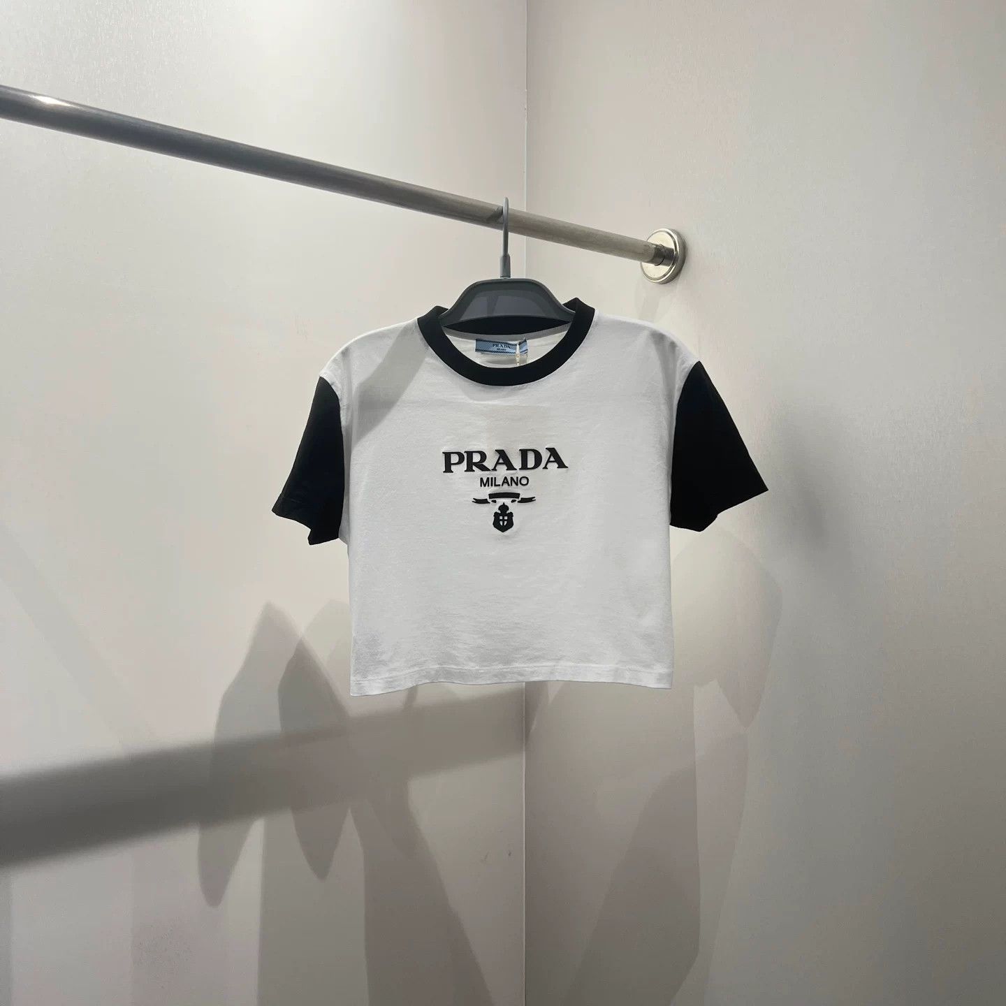Prada Prada Cotton Black T-Shirt S Women Size S / US 4 / IT 40 - 1 Thumbnail