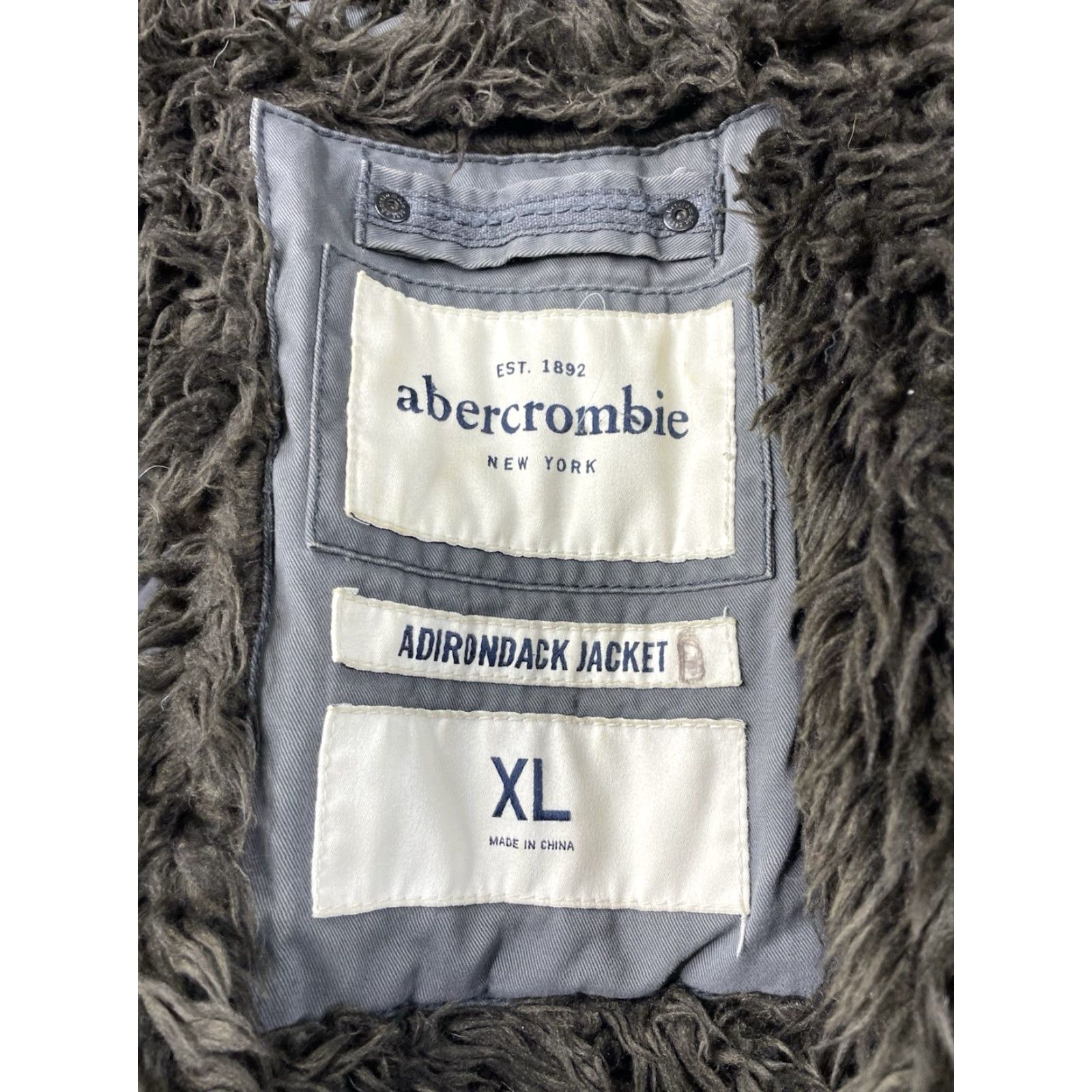 Vintage Abercrombie New York Adirondack Jacket Hoodie Women’s XL Sweatshirt Fur Heavy Gray Long Sleeve Full Zip Size XL / US 12-14 / IT 48-50 - 3 Thumbnail