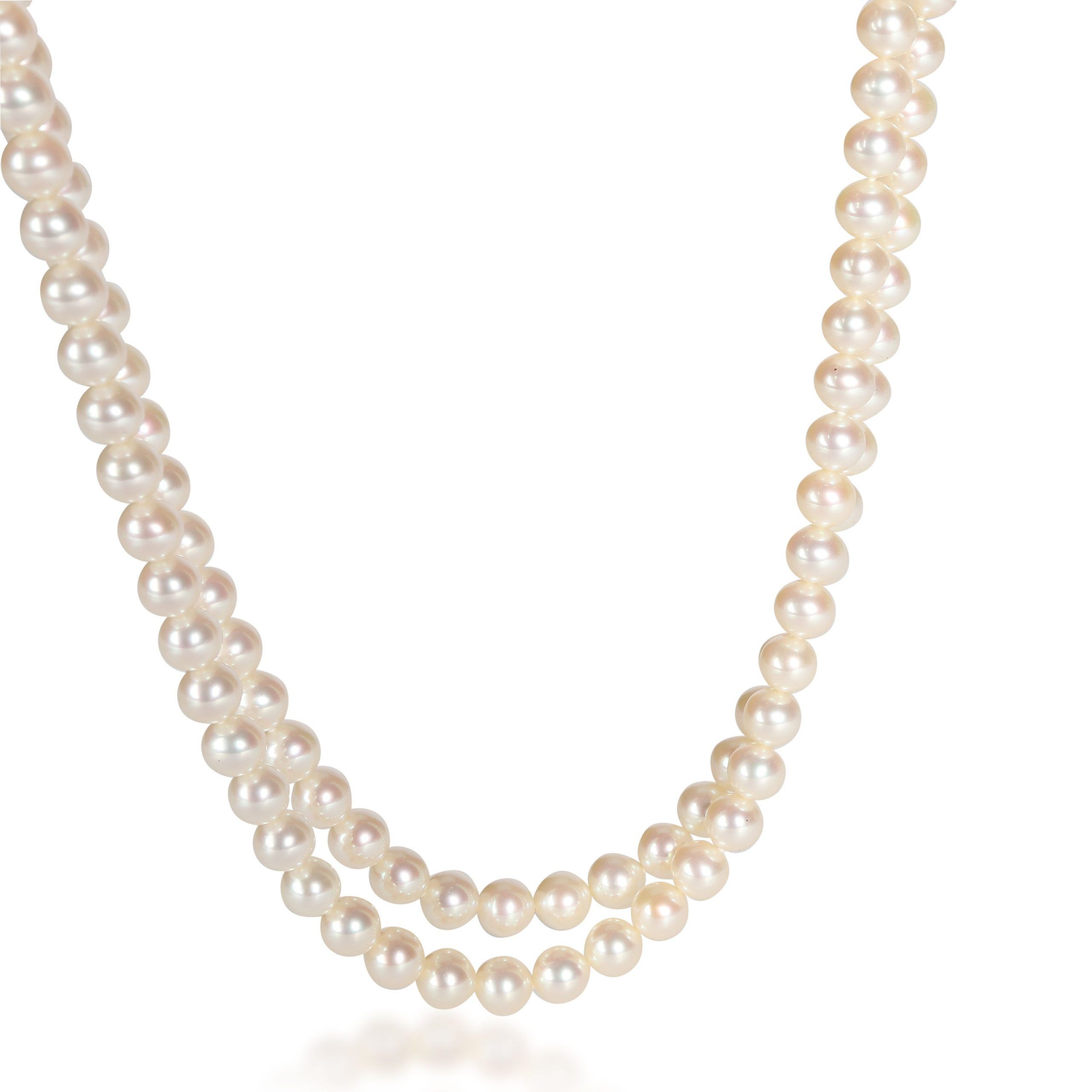 Tiffany & Co. Double Row Pearl Necklace in Sterling Silver Jewelry