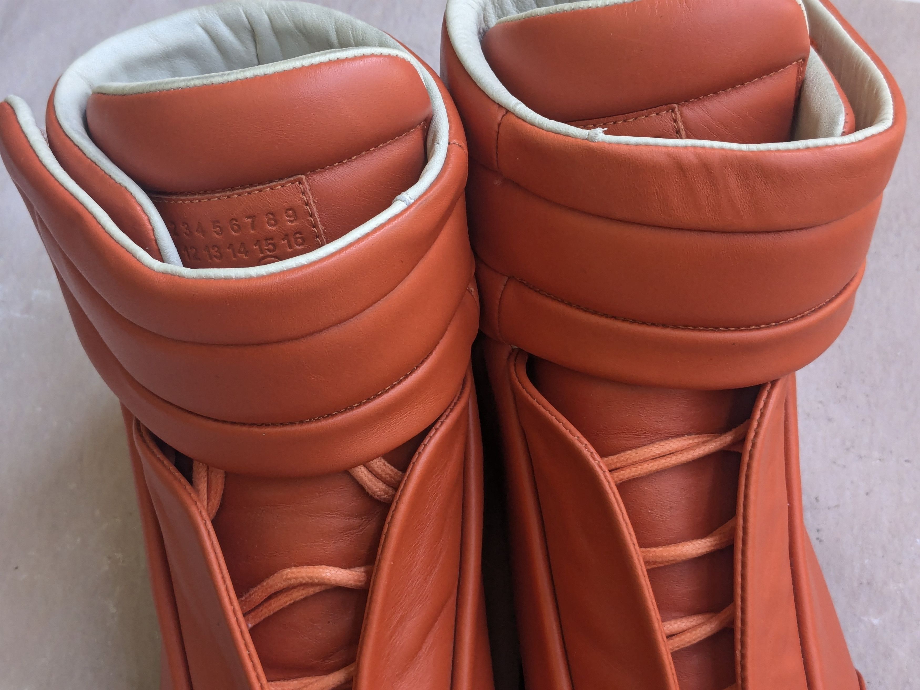 Maison Margiela Maison Margiela Future Orange Leather 10 43 Italy High Tops Size US 10 / EU 43 - 4 Thumbnail