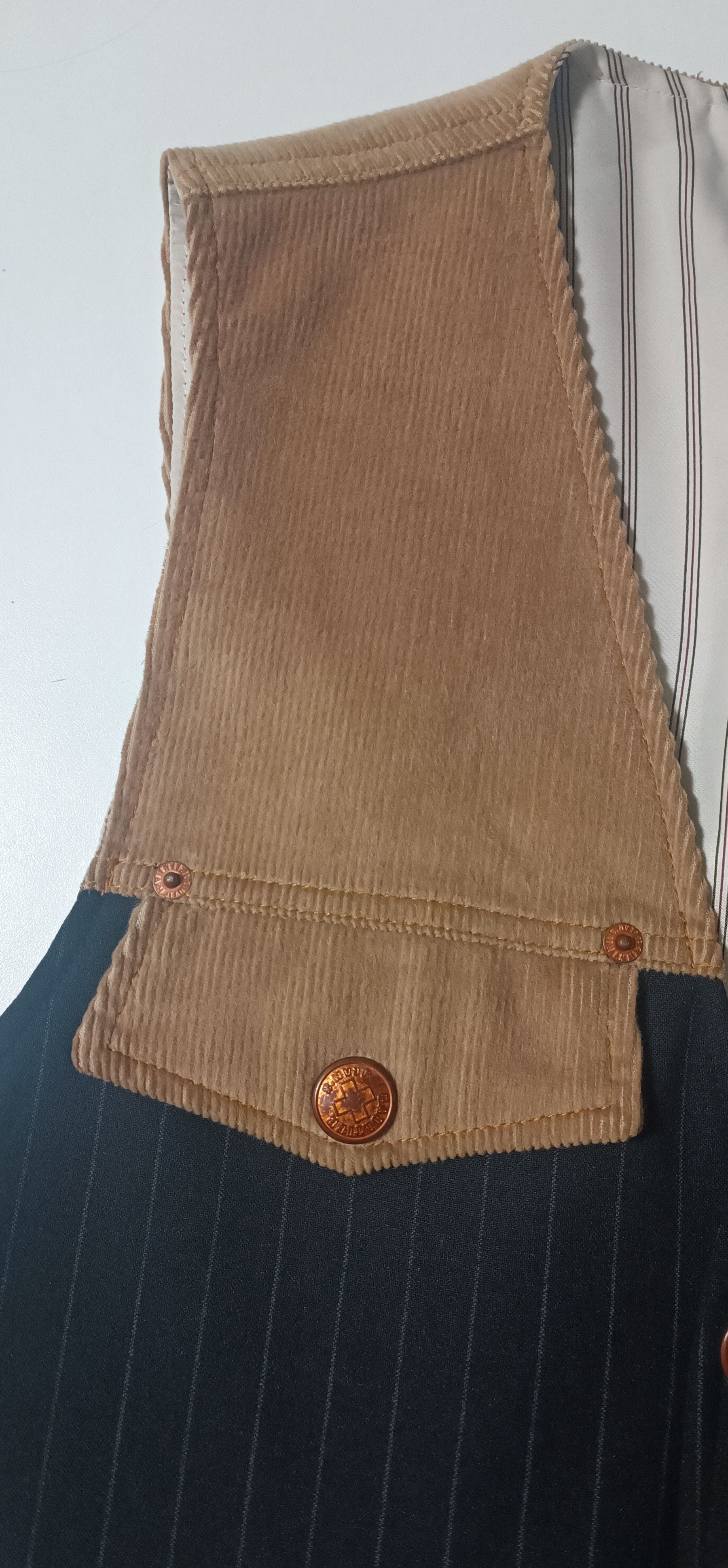 Jean Paul Gaultier 90's - Vest in courdoy and dark gray with stripes Size US S / EU 44-46 / 1 - 3 Thumbnail