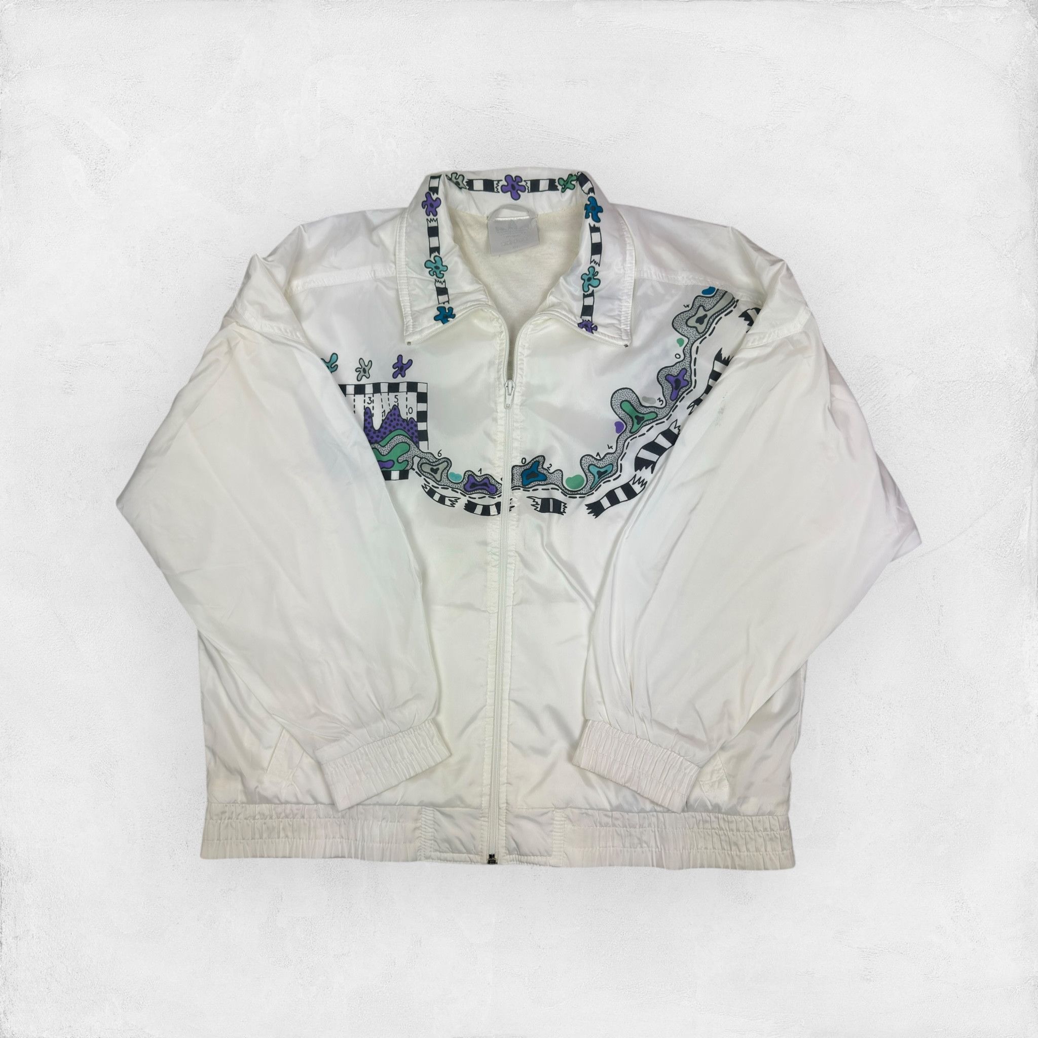 Adidas Vintage Adidas Men's White Printed Full Zip Track Jacket 40 Size US L / EU 52-54 / 3 - 1 Thumbnail
