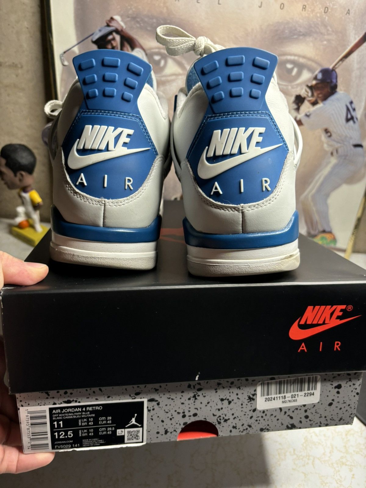 Jordan Brand Air Jordan 4 Retro Military Blue 2024 Size US 11 / EU 44 - 7 Thumbnail