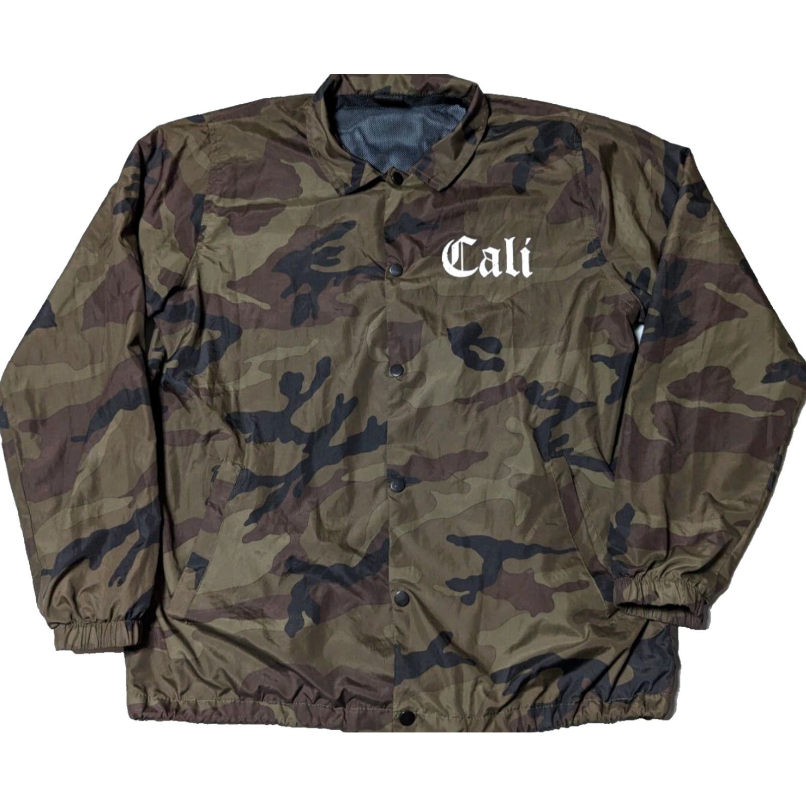 Vintage Molokai Surf Co. CALI Men M Camouflage Lined Windbreaker Jacket Snap Button Size US M / EU 48-50 / 2 - 2 Thumbnail