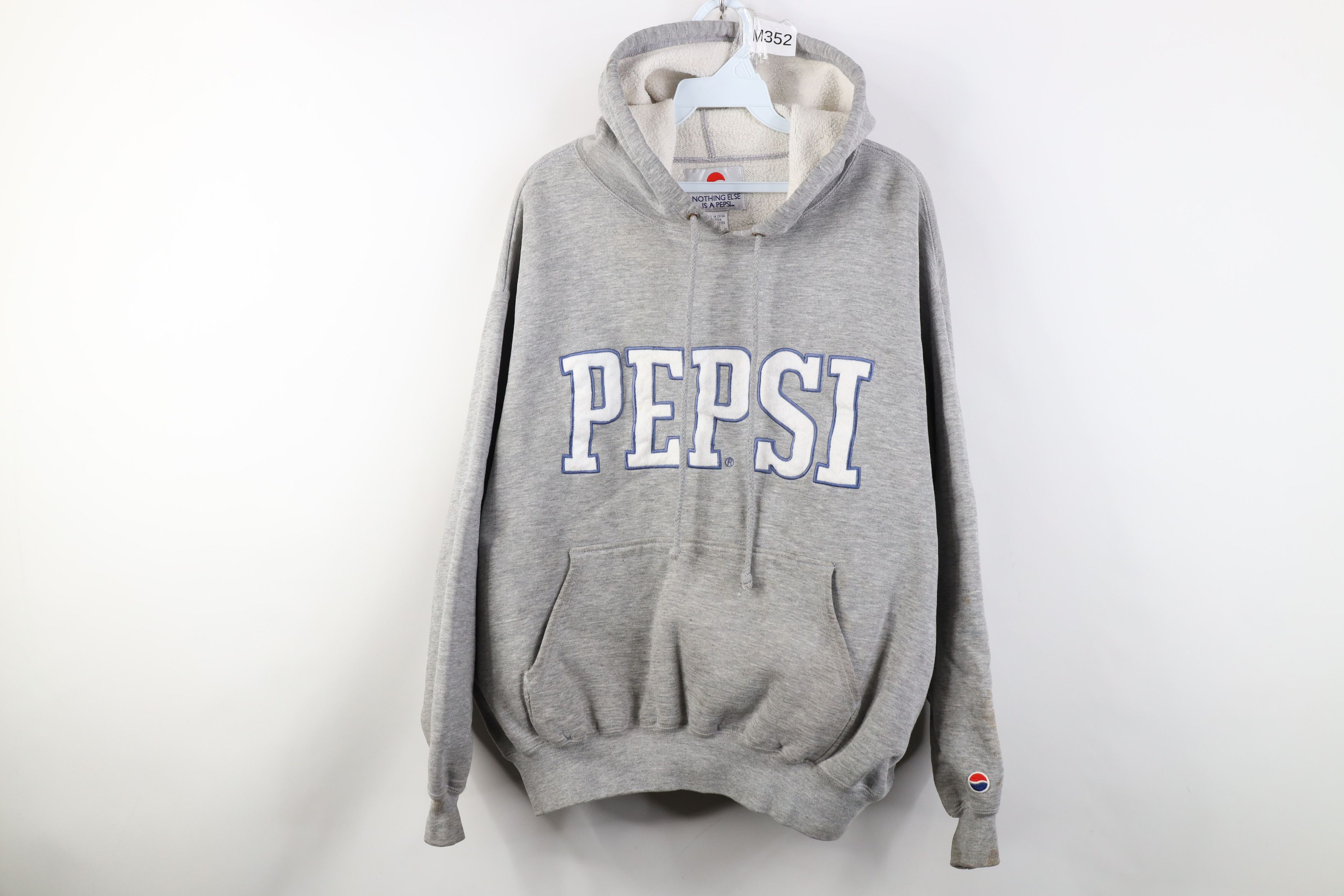 Vintage Vintage 90s Pepsi Co Spell Out Cropped Boxy Fit Hoodie Gray Size XL / US 12-14 / IT 48-50 - 1 Thumbnail