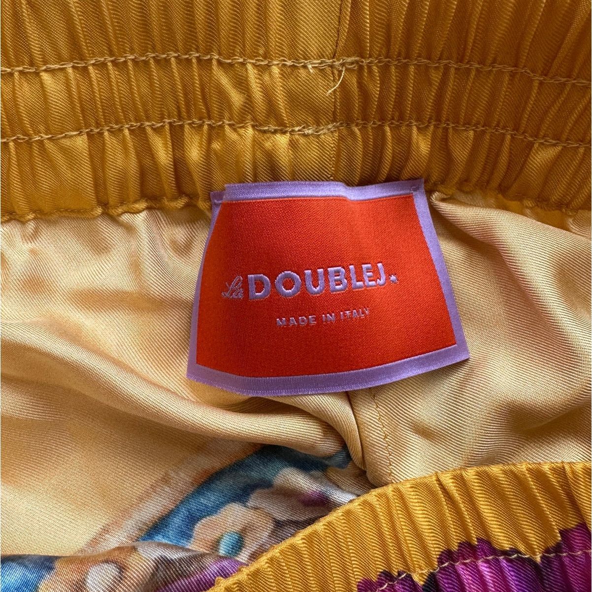 La DoubleJ La DoubleJ Yellow Multi-Color Printed Silk Palazzo Pant XL Size 36" / US 14 / IT 50 - 12 Thumbnail
