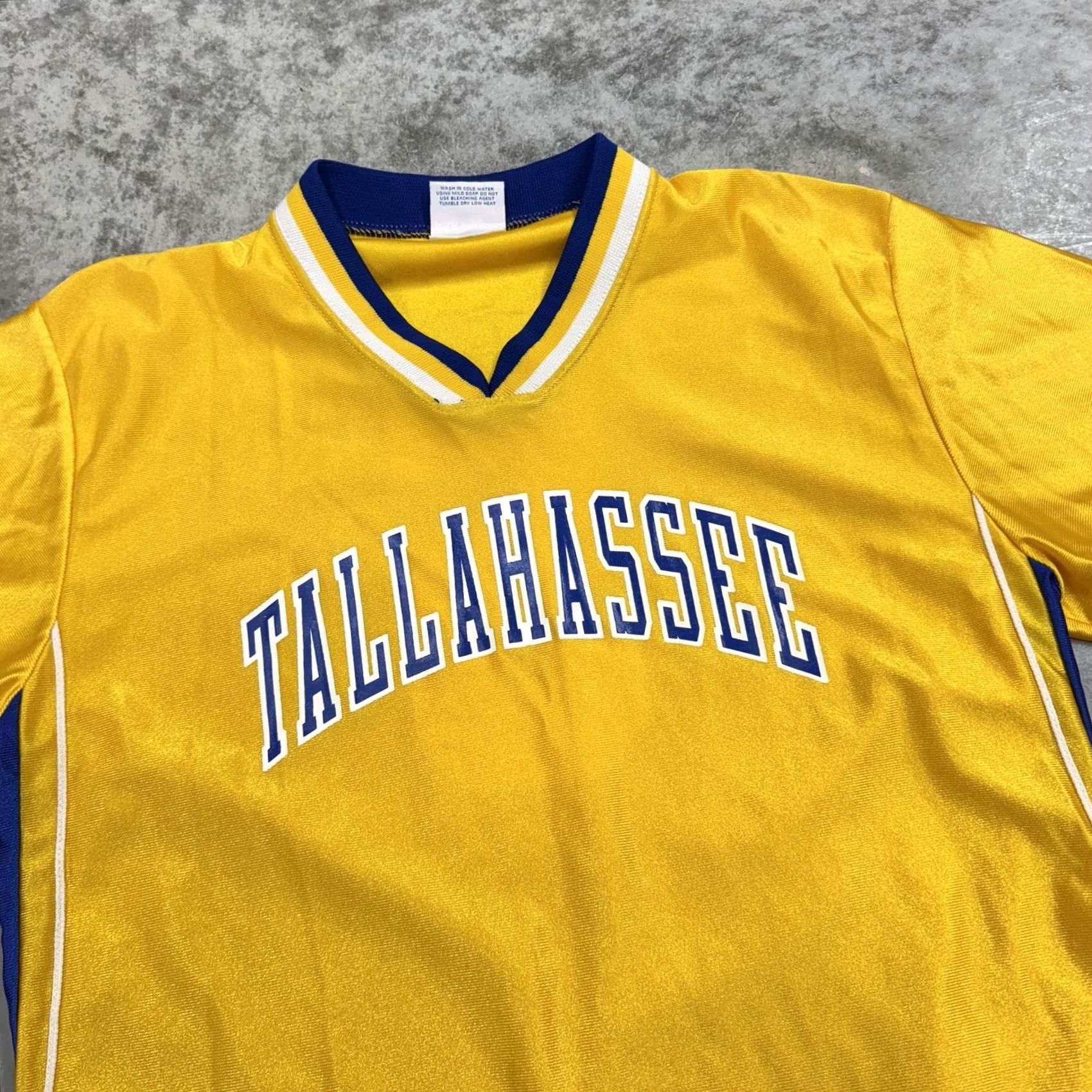 Vintage Tallahassee Shirt Womens L Yellow Blue Jersey V Neck Athletic Speedline Size L / US 10 / IT 46 - 2 Thumbnail