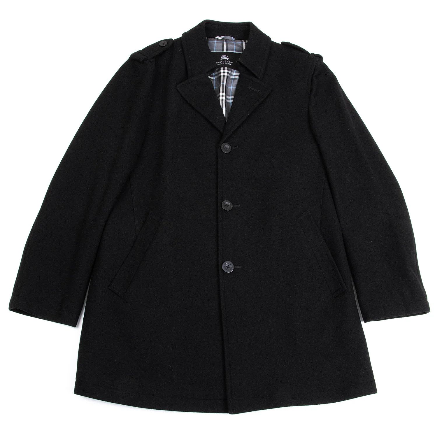 Burberry Cashmere Blend Wool Nylon Melton Half Coat in Black, L Size US XXS / EU 40 - 1 Thumbnail