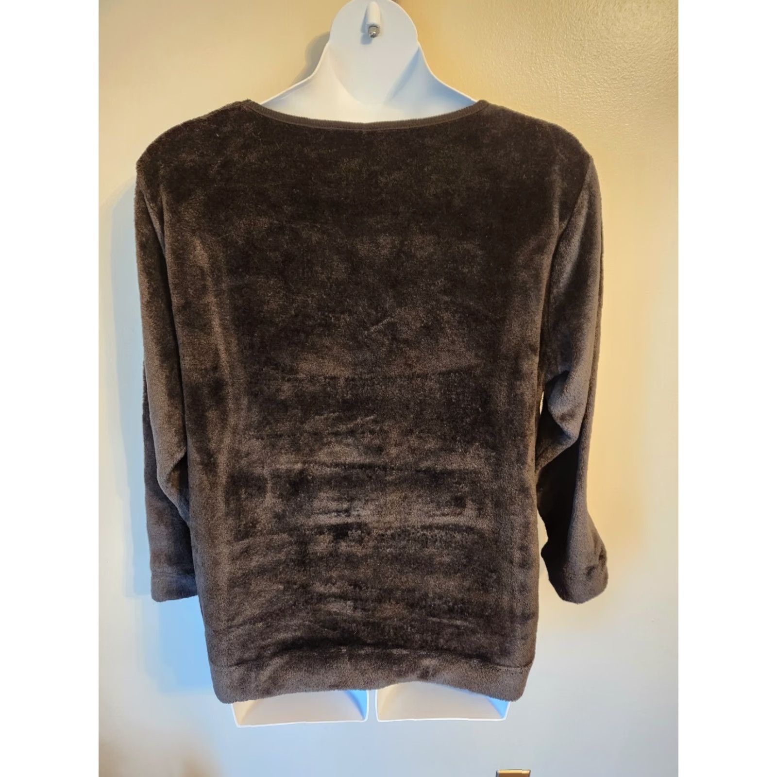 Vintage Bobbie Brooks Sleepwear Panda Black Long Sleeve Fleece Top 2X Womens Pajama Top Pullover Size XXL / US 16-18 / IT 52-54 - 4 Thumbnail