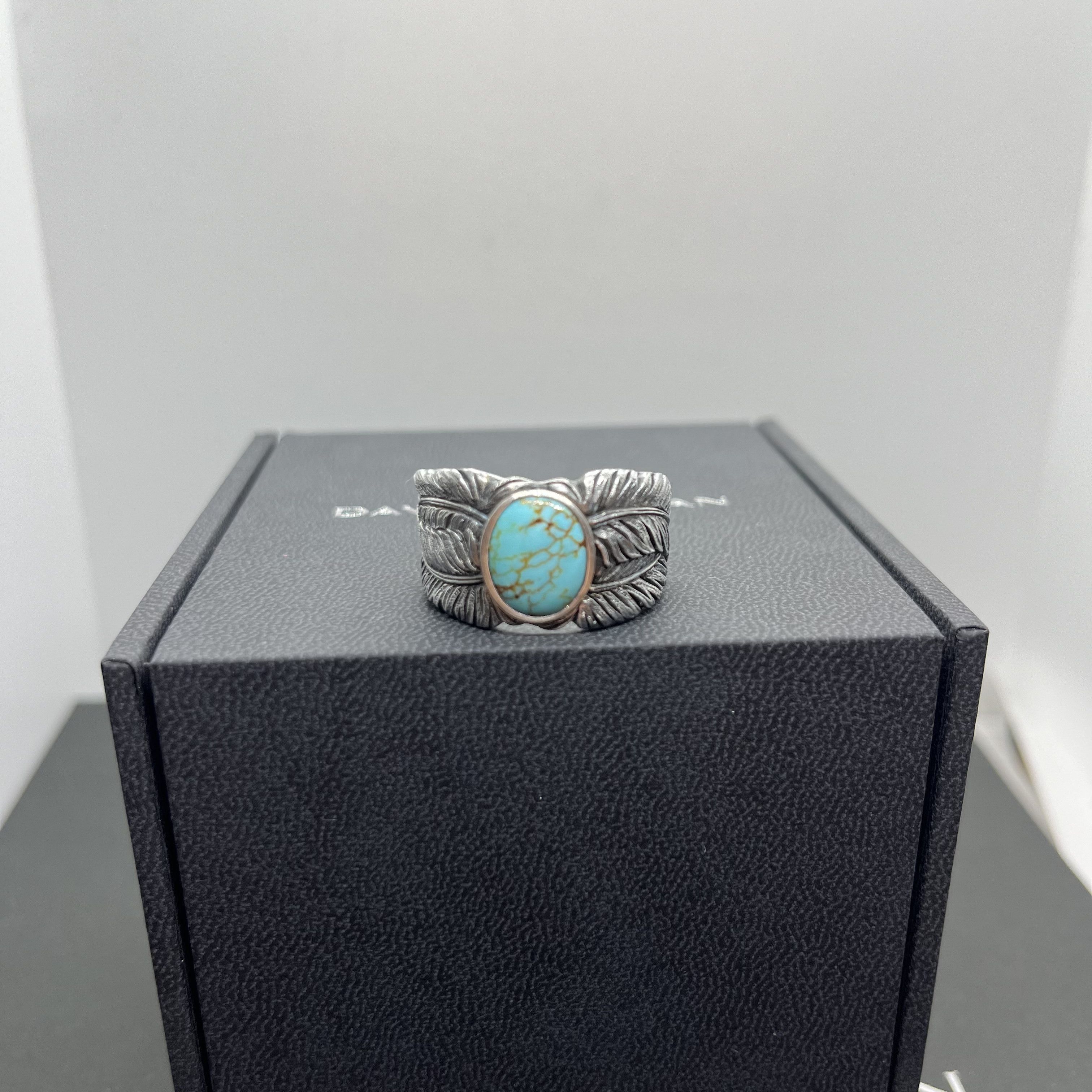 image of David Yurman Silver Turquoise Ring, Men's