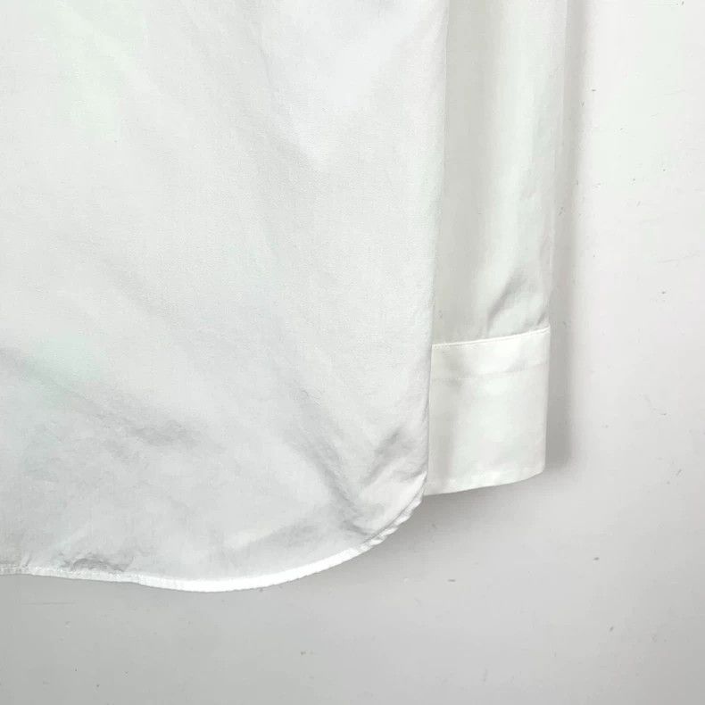 Gucci Gucci Size 15+ White logo embroidered cotton lapel long-sl Size US XS / EU 42 / 0 - 4 Thumbnail