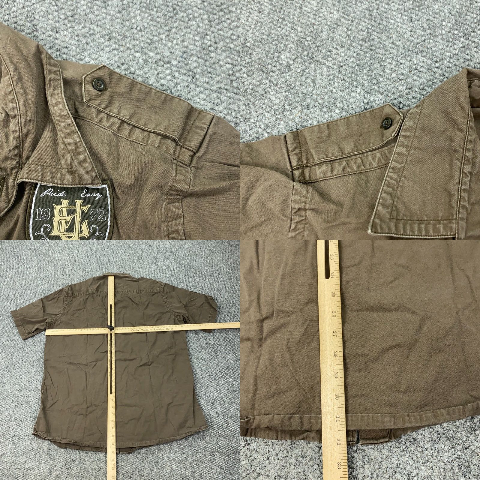 Ecko Unltd. VINTAGE Ecko Unltd Shirt Men L Brown Military Patches 90s Grunge 2K Short Sleeve Brown Mens L Button-Up Collared Shirt Size US L / EU 52-54 / 3 - 8 Thumbnail