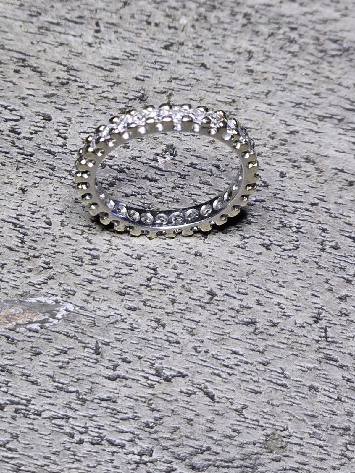 Other ​14k White Gold ~0.88ctw Diamond Eternity Band Ring 2.9g Size ONE SIZE - 1 Thumbnail