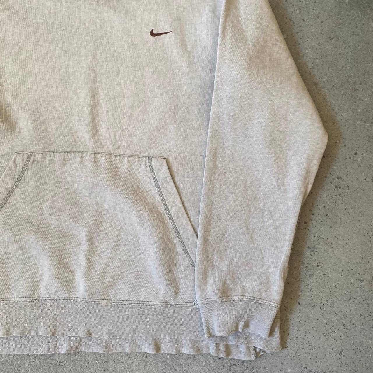 Nike × Vintage 90s Nike Vintage Swoosh Logo Hoodie (Drill/Gorpcore) Y2K Size US L / EU 52-54 / 3 - 8 Thumbnail