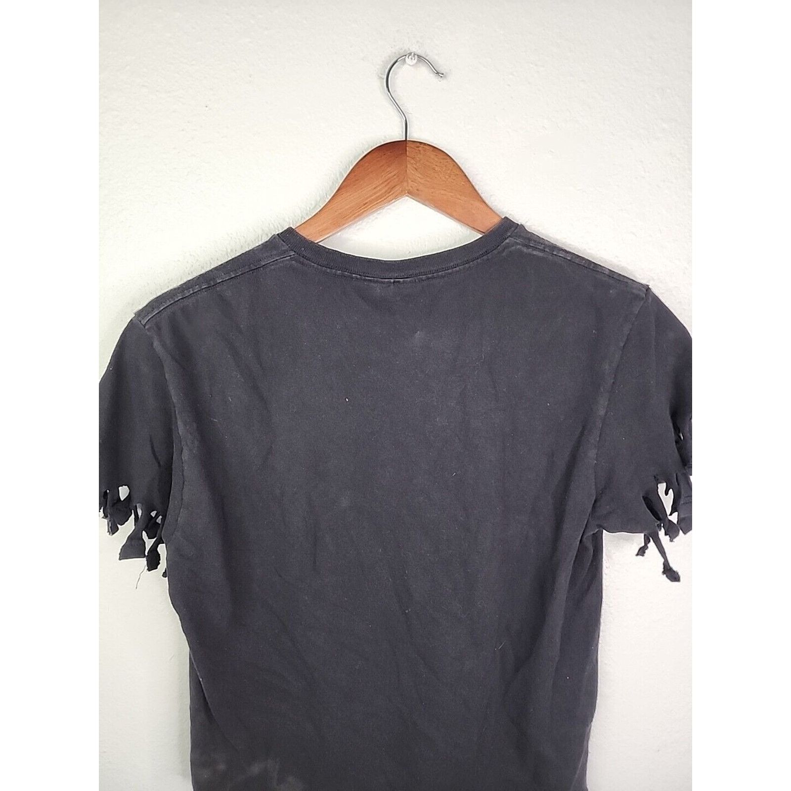 Delta Womens Led Zeppelin Shirt Black Fringed Cropped Tee Top S Size S / US 4 / IT 40 - 8 Thumbnail