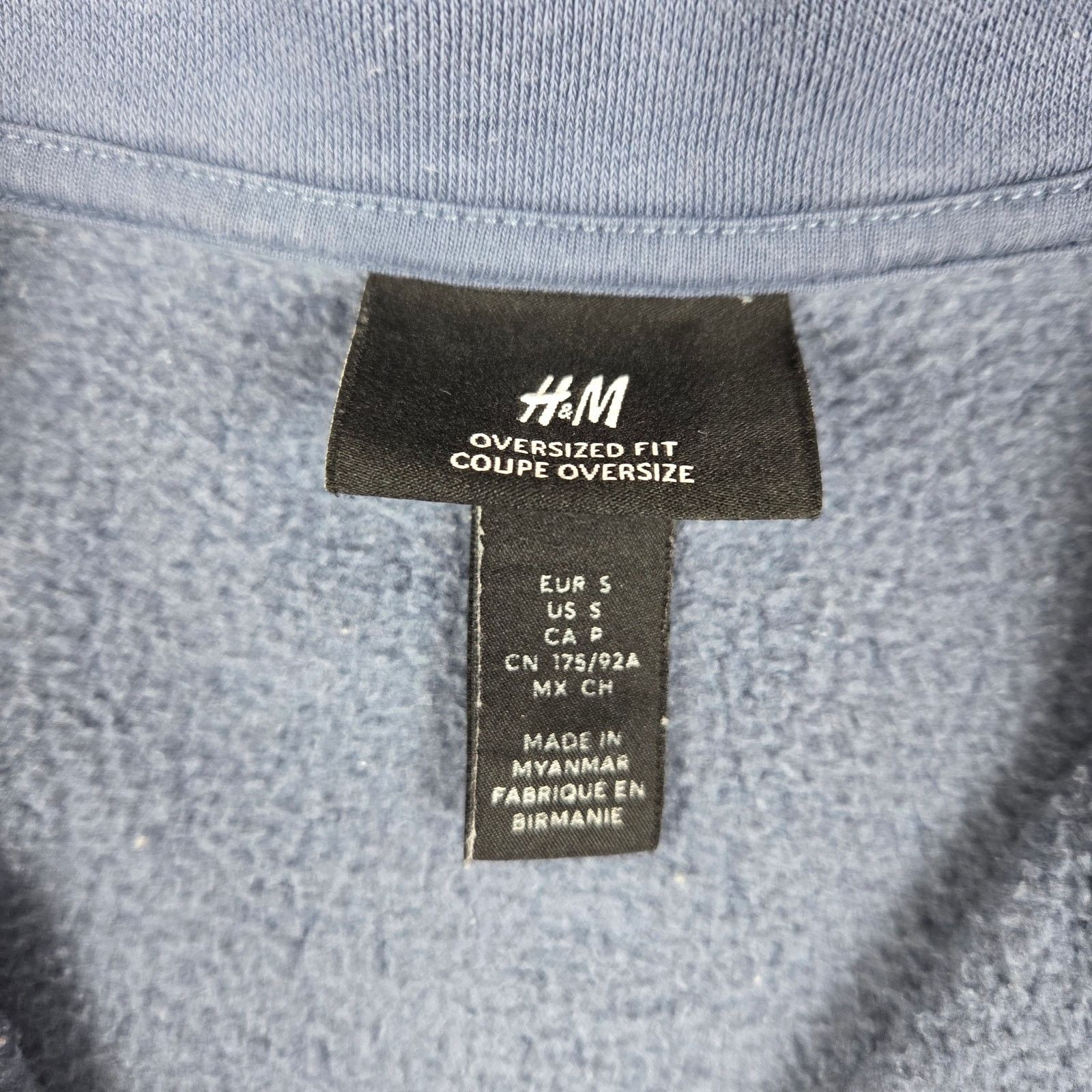 H&M H&M Small Oversized "NYCBKN" Half Zip Blue Sweatshirt Size US S / EU 44-46 / 1 - 9 Thumbnail