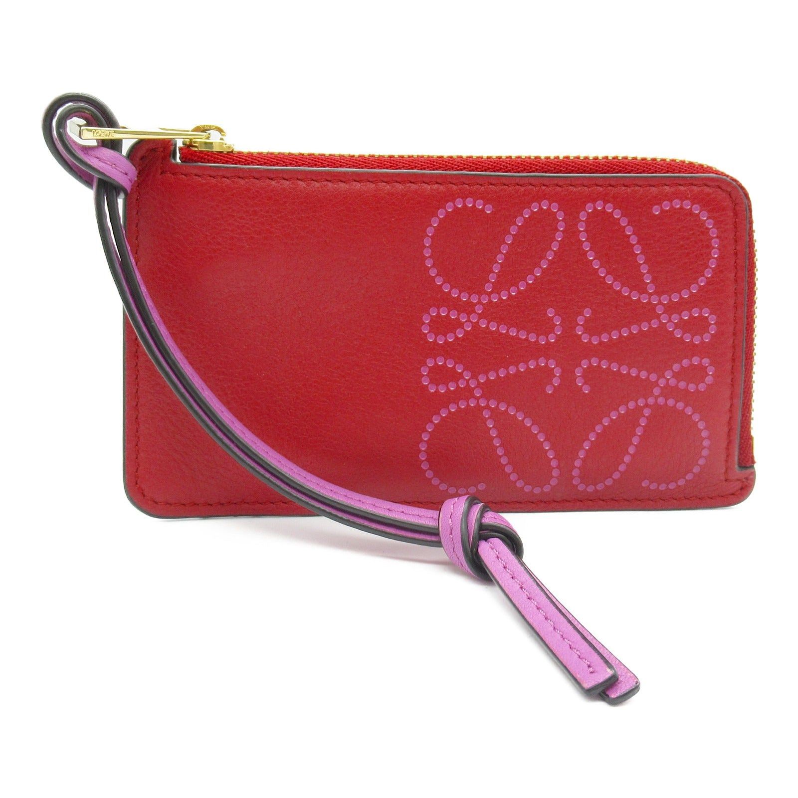 Loewe Loewe Anagram Coin Card Holder Purse Lambskin (Sheepskin) Red Size ONE SIZE - 1 Thumbnail