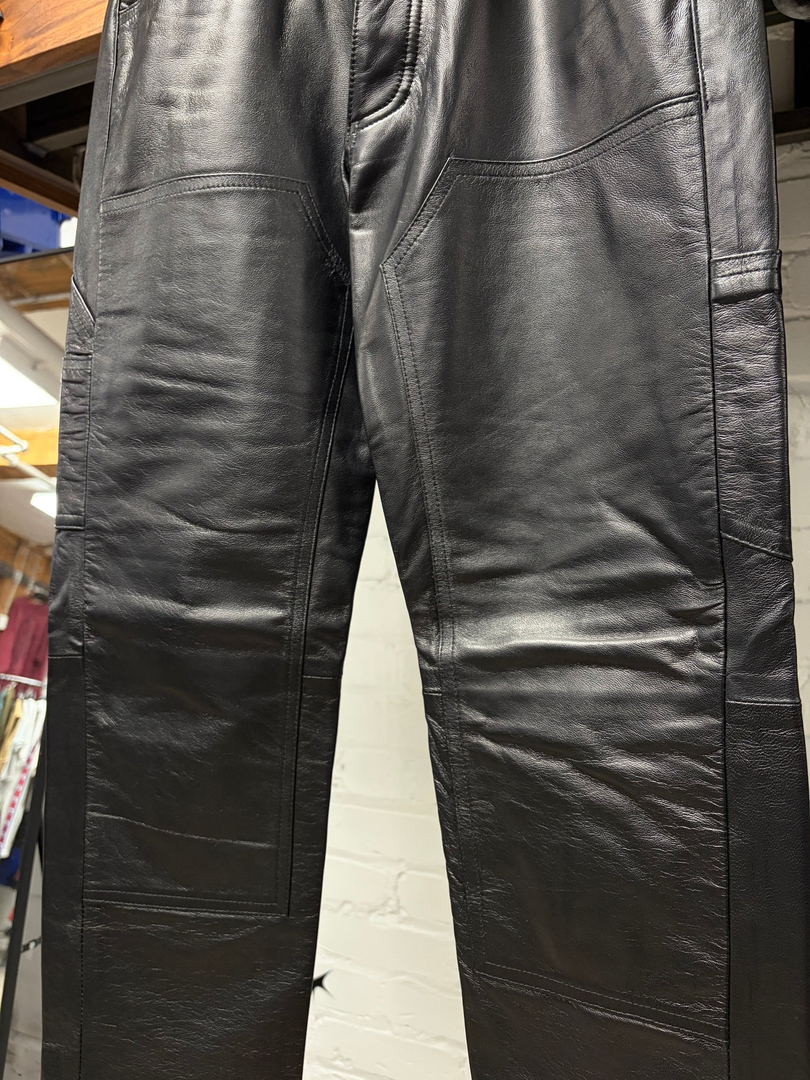 Enfants Riches Deprimes SS2022 Enfants Riches Deprimes Black Lambskin Leather Carpenter Pants Size US 30 / EU 46 - 2 Thumbnail