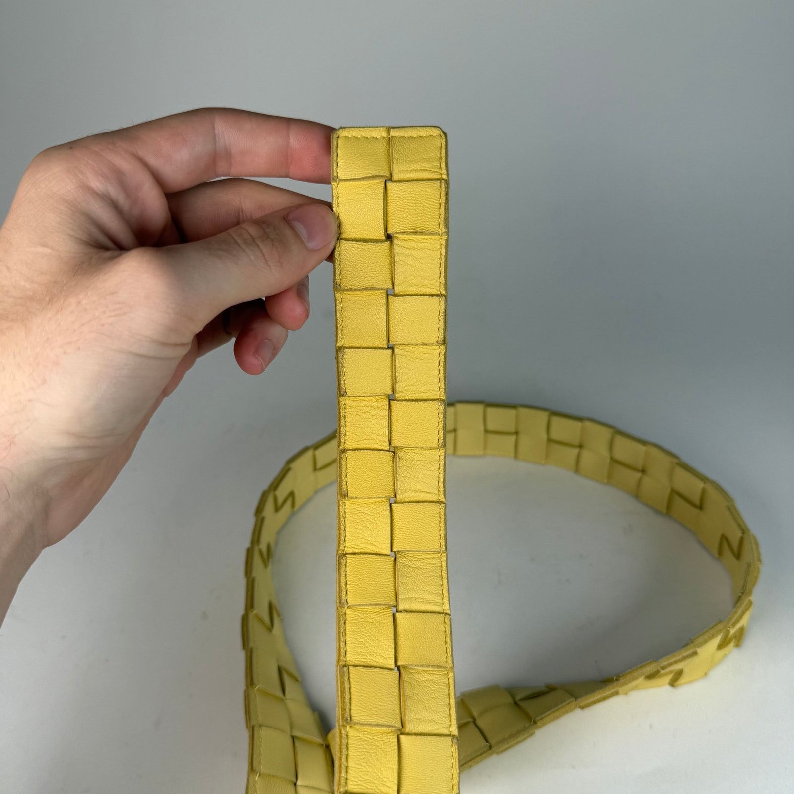 Bottega Veneta Bottega Veneta Yellow Leather Braided Belt Size 34 Size 34 - 6 Thumbnail