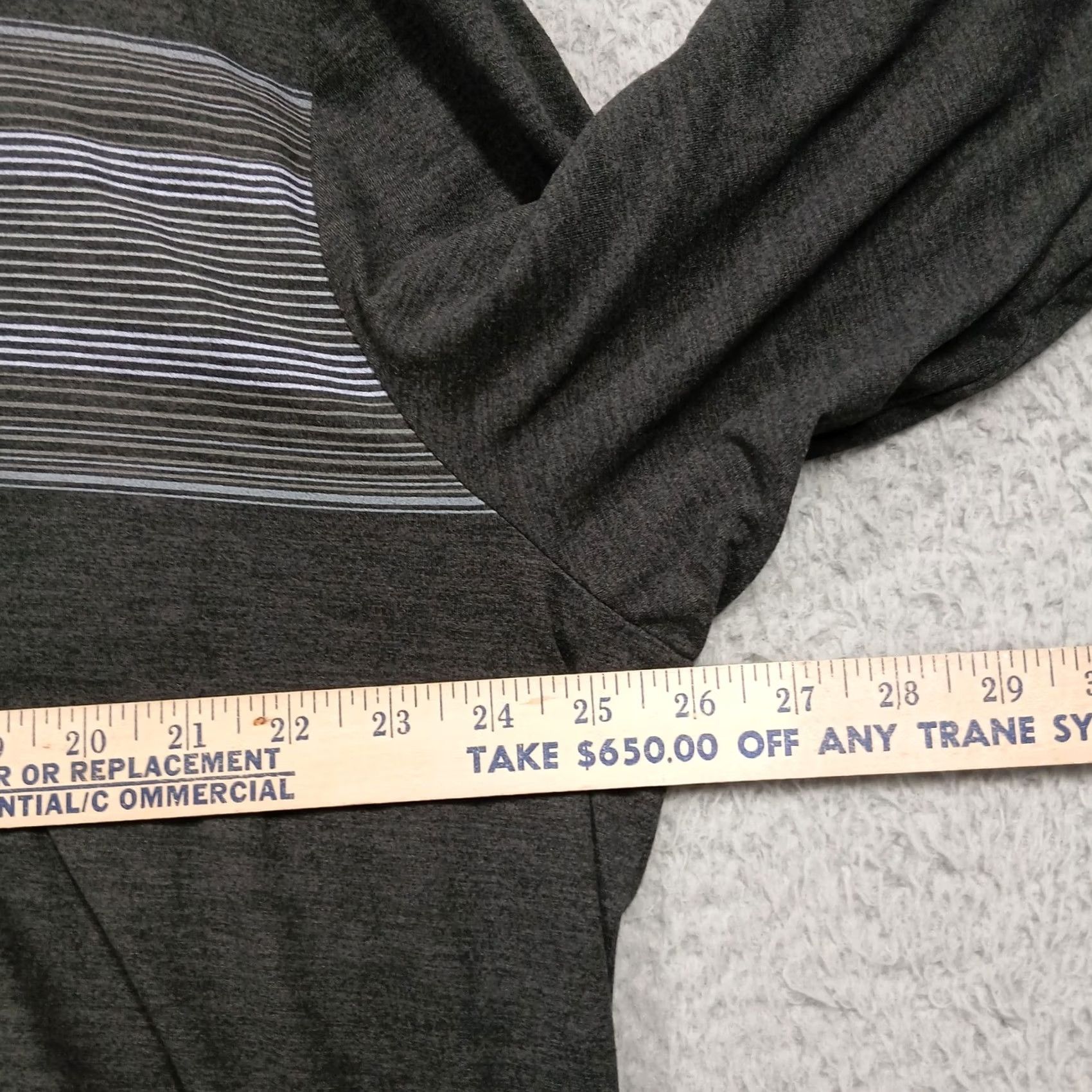 Hogan Ben Hogan Performance Gray Long Sleeve Quarter Zip Polo Men 2XL Striped Pullover Golf Size US XXL / EU 58 / 5 - 7 Thumbnail