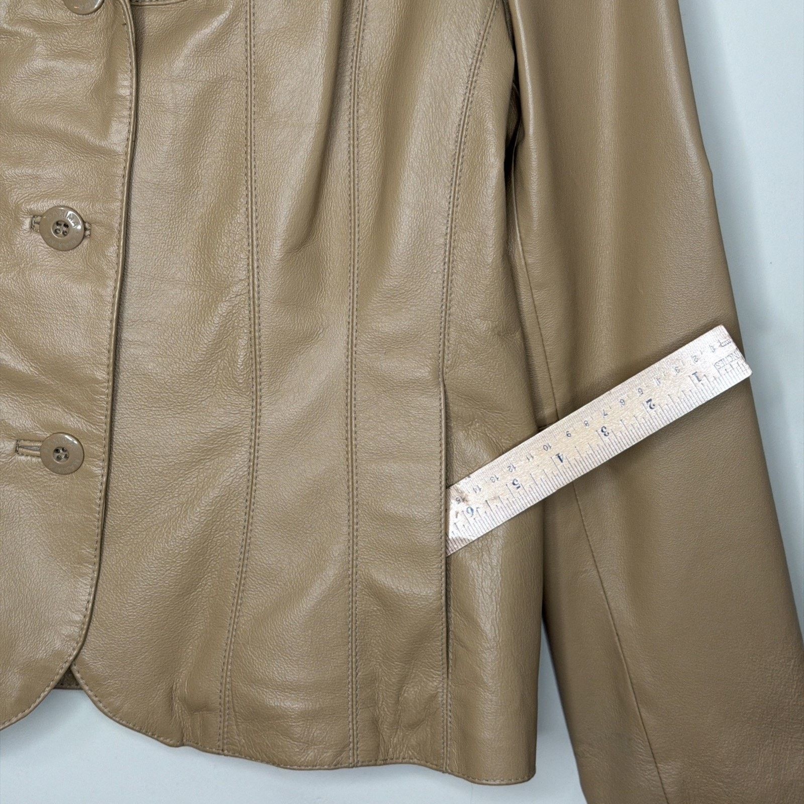 Wilsons Leather WILSONS Leather Maxima Women's L Button Front Lined TAN Size L / US 10 / IT 46 - 8 Thumbnail