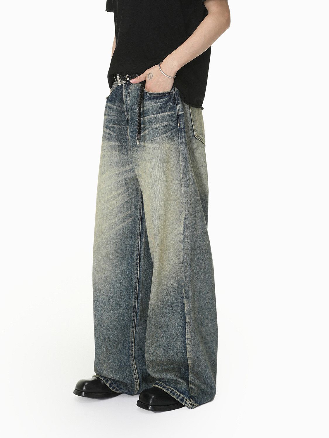 Vintage Men's Vintage Streetwear Washed Clean-Fit Distressed Jeans Size US 32 / EU 48 - 4 Thumbnail
