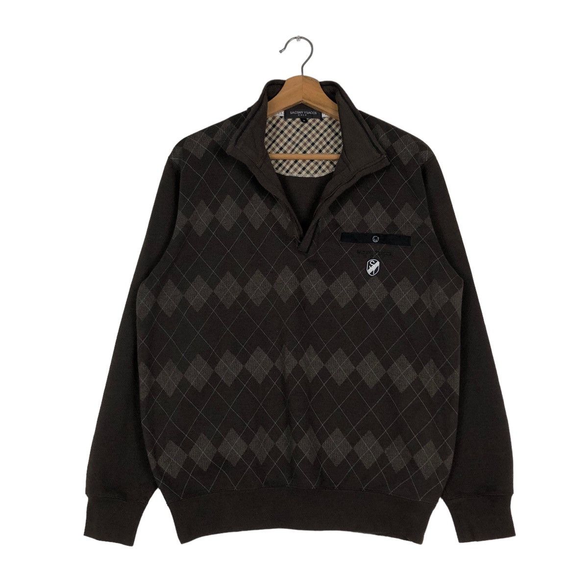Japanese Brand 🔥Vintage Collar Sweatshirt Sacsny Y’saccs Jpn Tartan Design Size US M / EU 48-50 / 2 - 11 Thumbnail