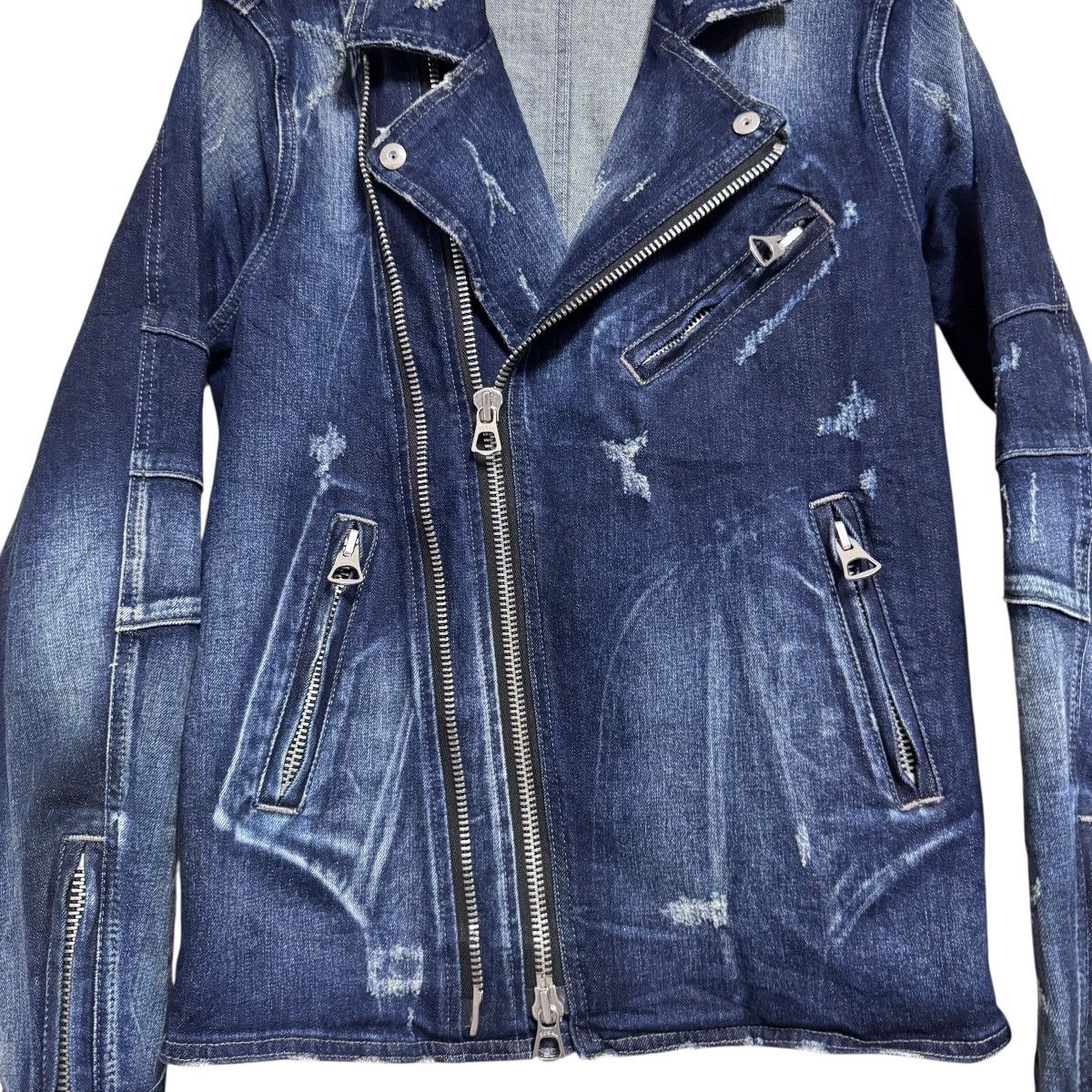 semanticdesign Semantic Design Denim Biker Jacket Distressed Size US M / EU 48-50 / 2 - 5 Thumbnail